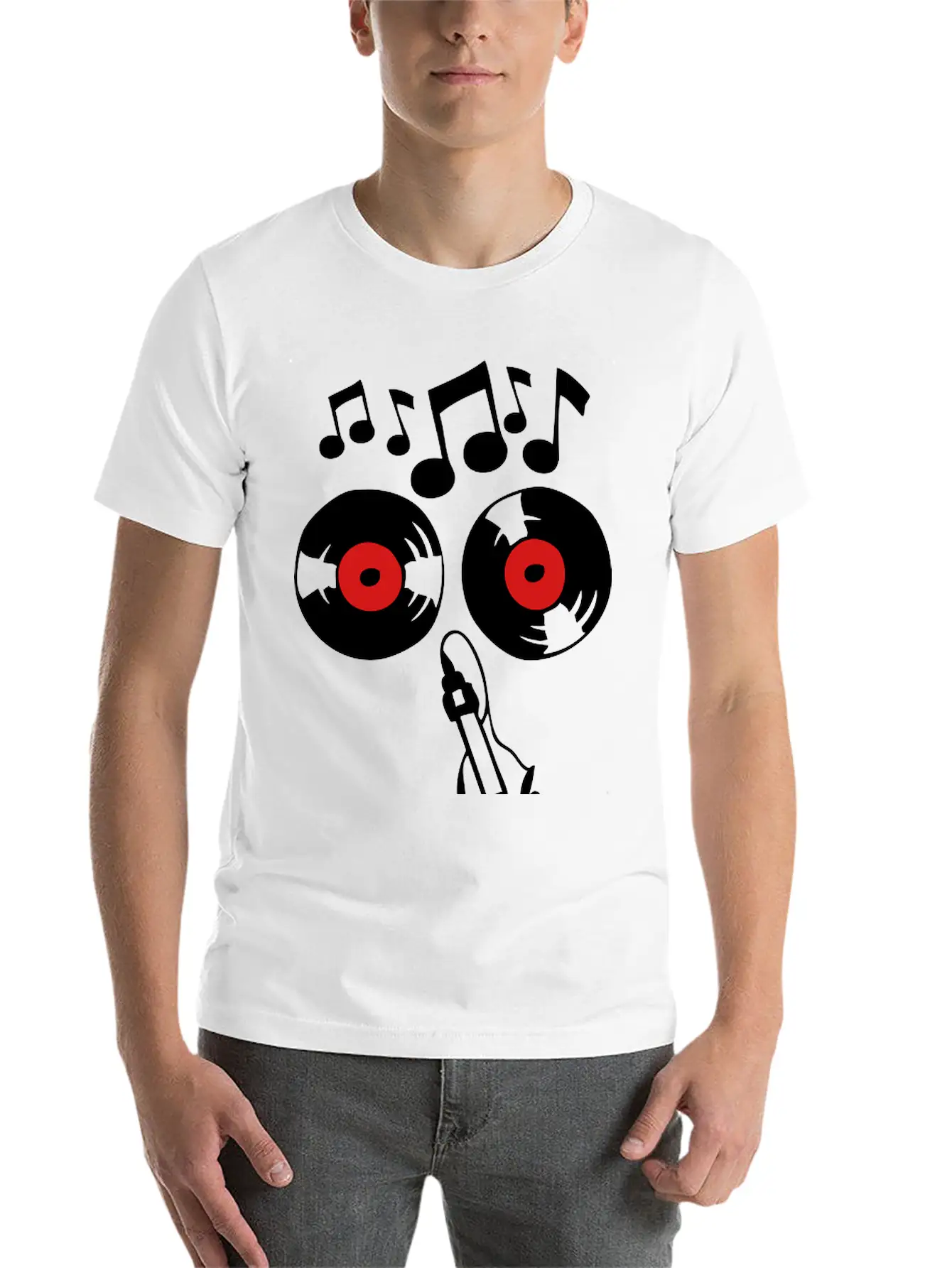 Smiley 33 Rpm Disc Music Note Key Soil Basic Graphic T-Shirt – Daily Comfort In Soft Cotton