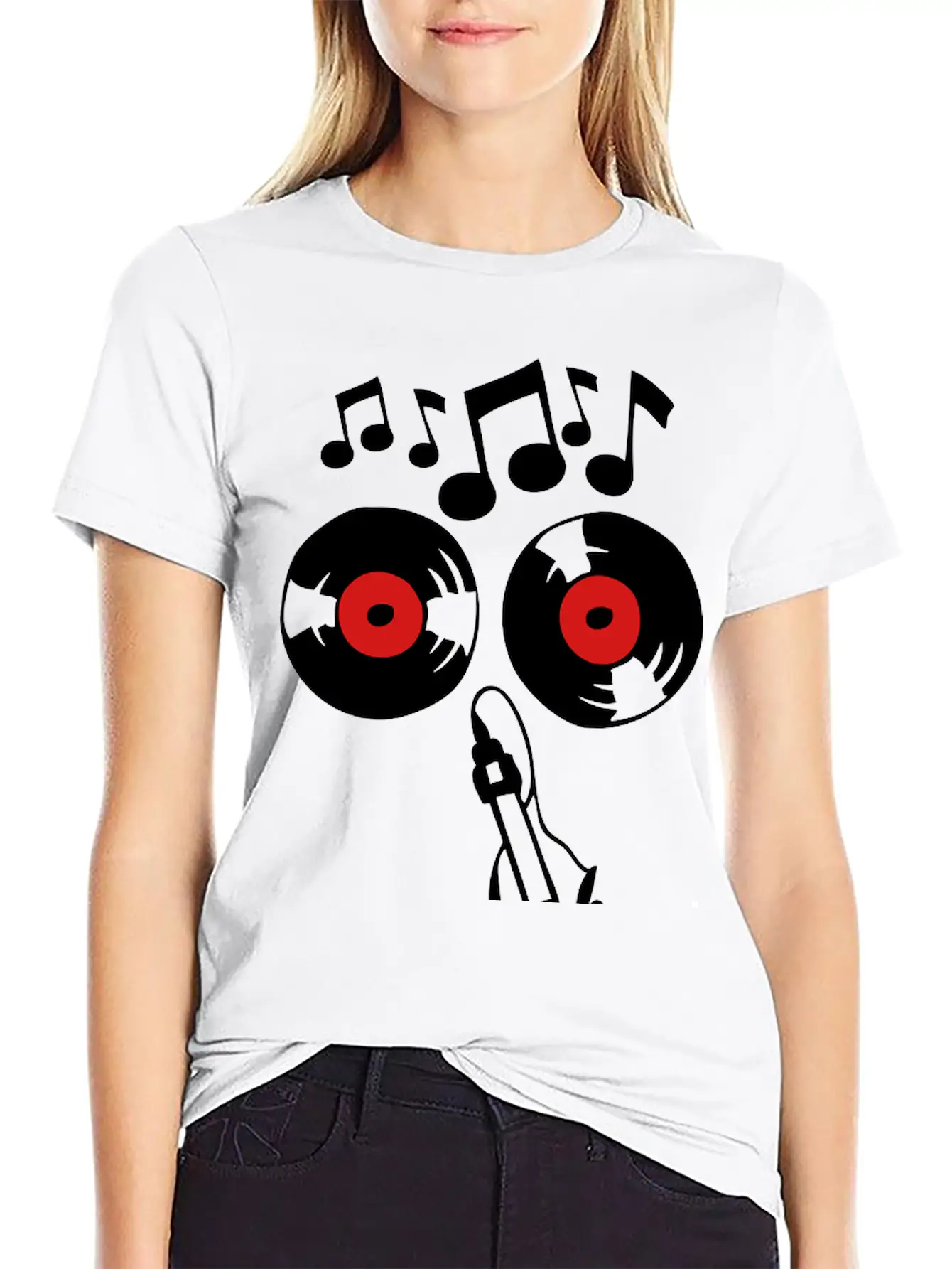 Smiley 33 Rpm Disc Music Note Key Soil Basic Graphic T-Shirt – Daily Comfort In Soft Cotton