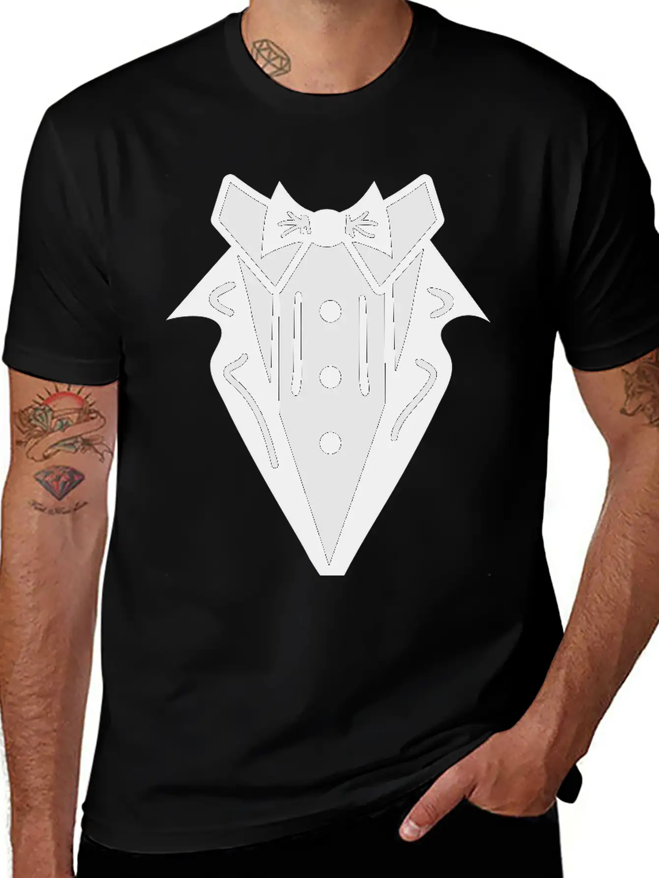 Smoking Tuxedo Elegance Timeless Short Sleeve Tee – Comfy And Minimalist Design