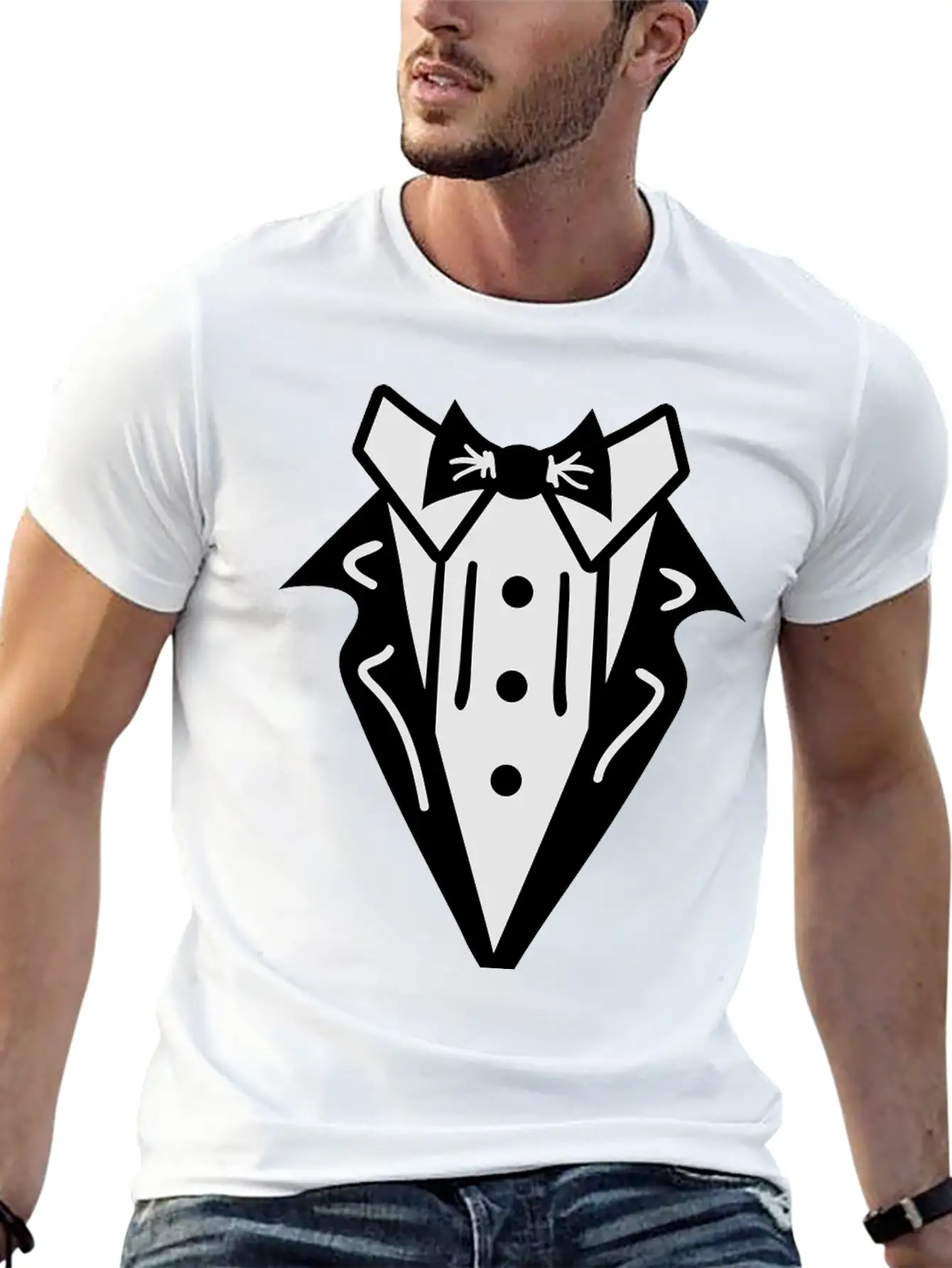 Smoking Tuxedo Elegance Timeless Short Sleeve Tee – Comfy And Minimalist Design
