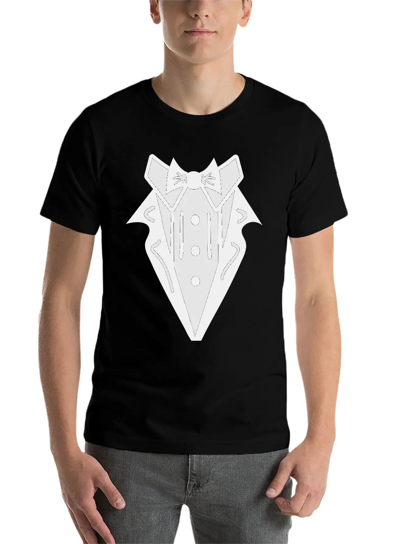 Smoking Tuxedo Elegance Timeless Short Sleeve Tee – Comfy And Minimalist Design