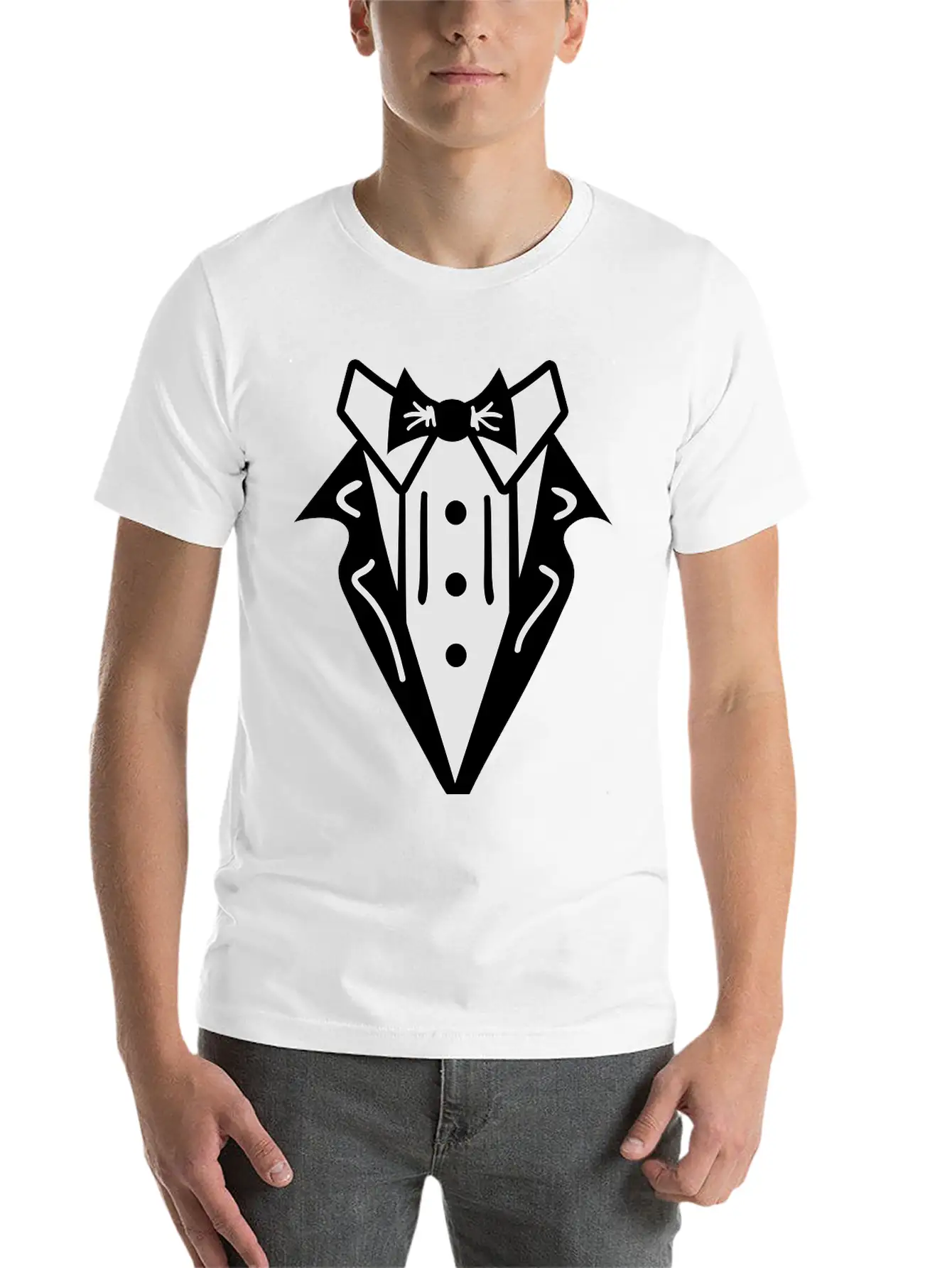 Smoking Tuxedo Elegance Timeless Short Sleeve Tee – Comfy And Minimalist Design
