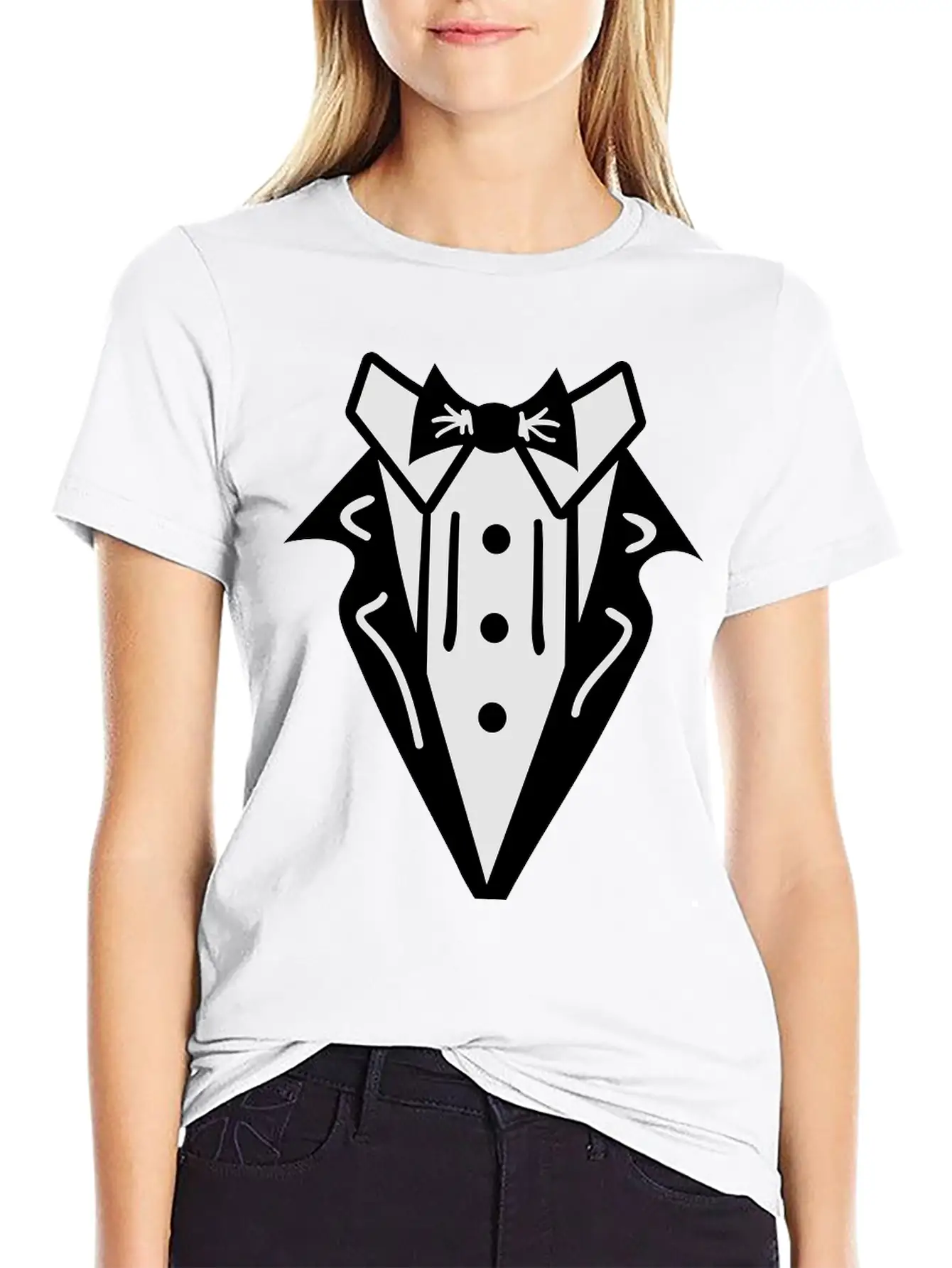 Smoking Tuxedo Elegance Timeless Short Sleeve Tee – Comfy And Minimalist Design