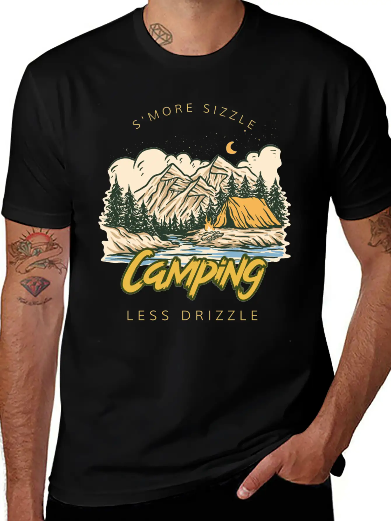 S'more Sizzle Less Drizzle Camping Women Stylish Everyday T-Shirt – Unisex Basic Cotton Tee