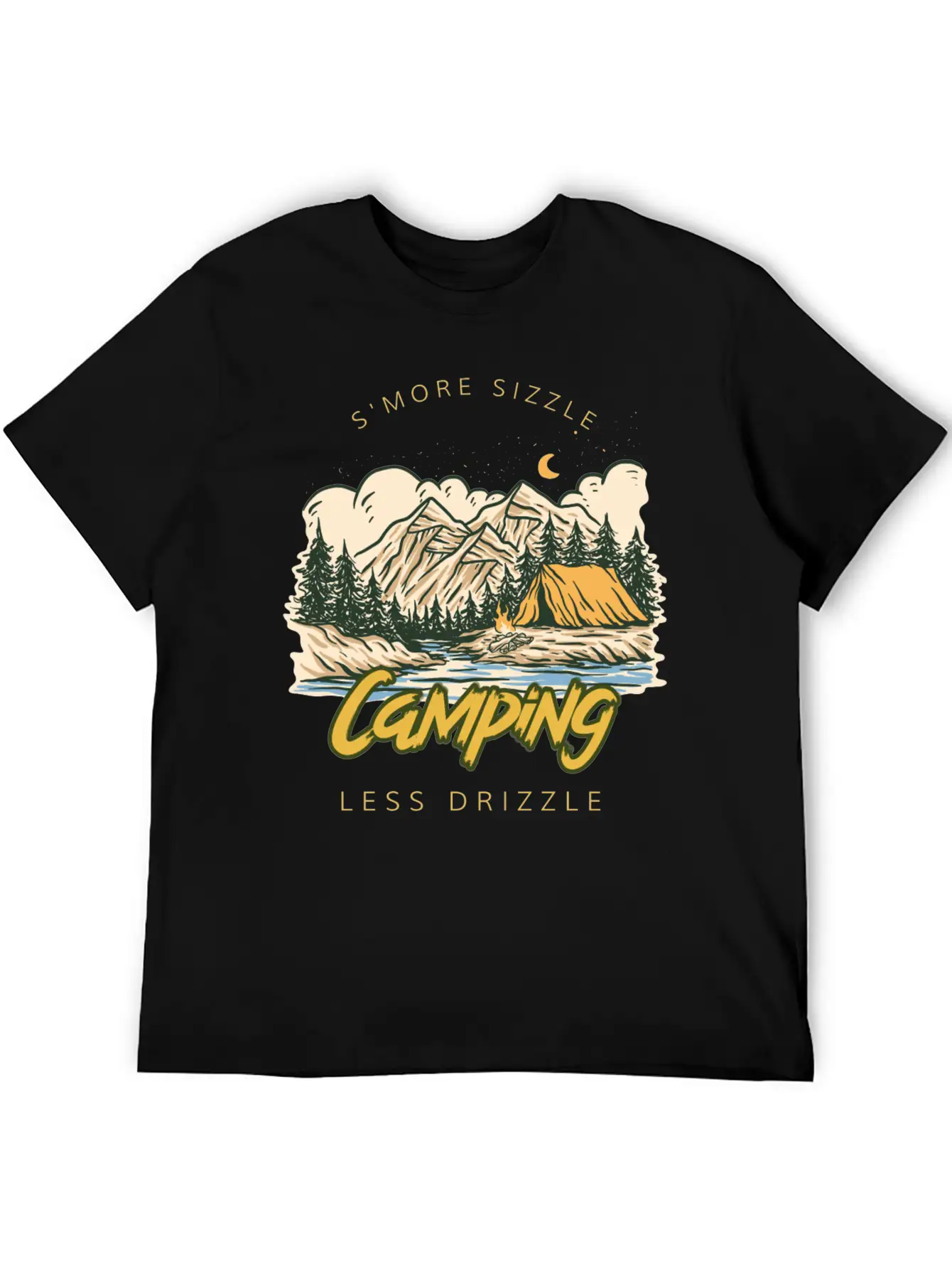 S'more Sizzle Less Drizzle Camping Women Stylish Everyday T-Shirt – Unisex Basic Cotton Tee