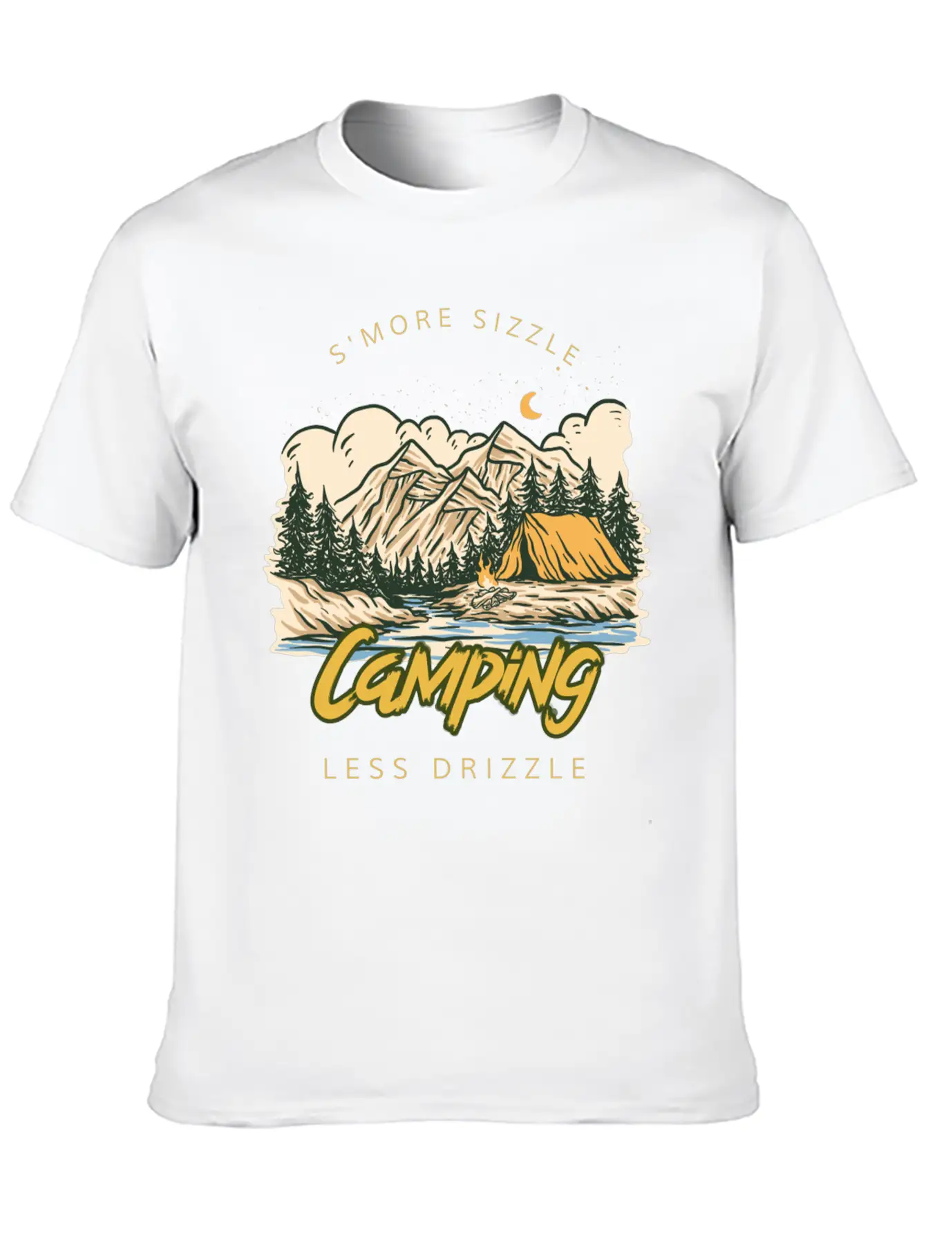 S'more Sizzle Less Drizzle Camping Women Stylish Everyday T-Shirt – Unisex Basic Cotton Tee
