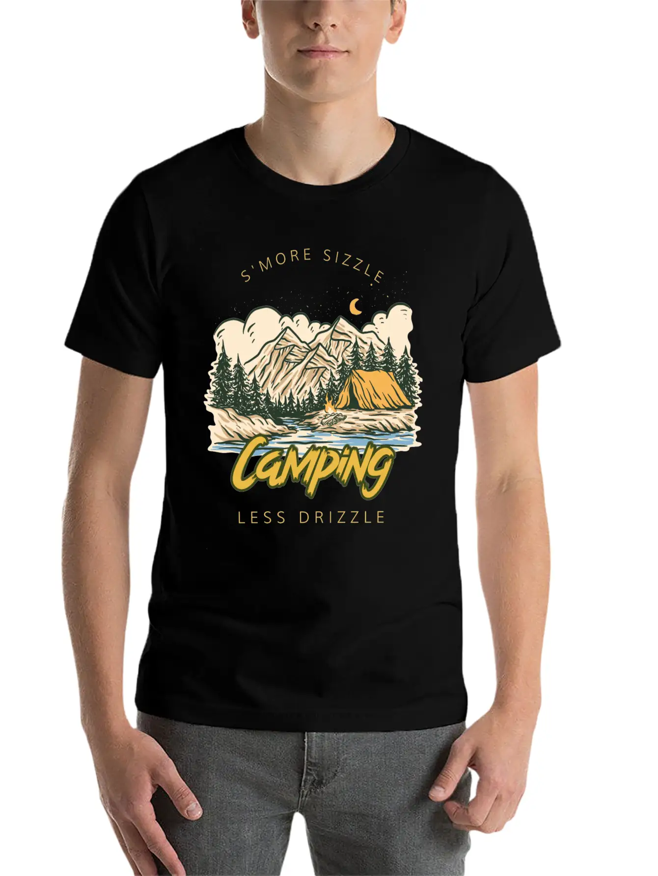 S'more Sizzle Less Drizzle Camping Women Stylish Everyday T-Shirt – Unisex Basic Cotton Tee