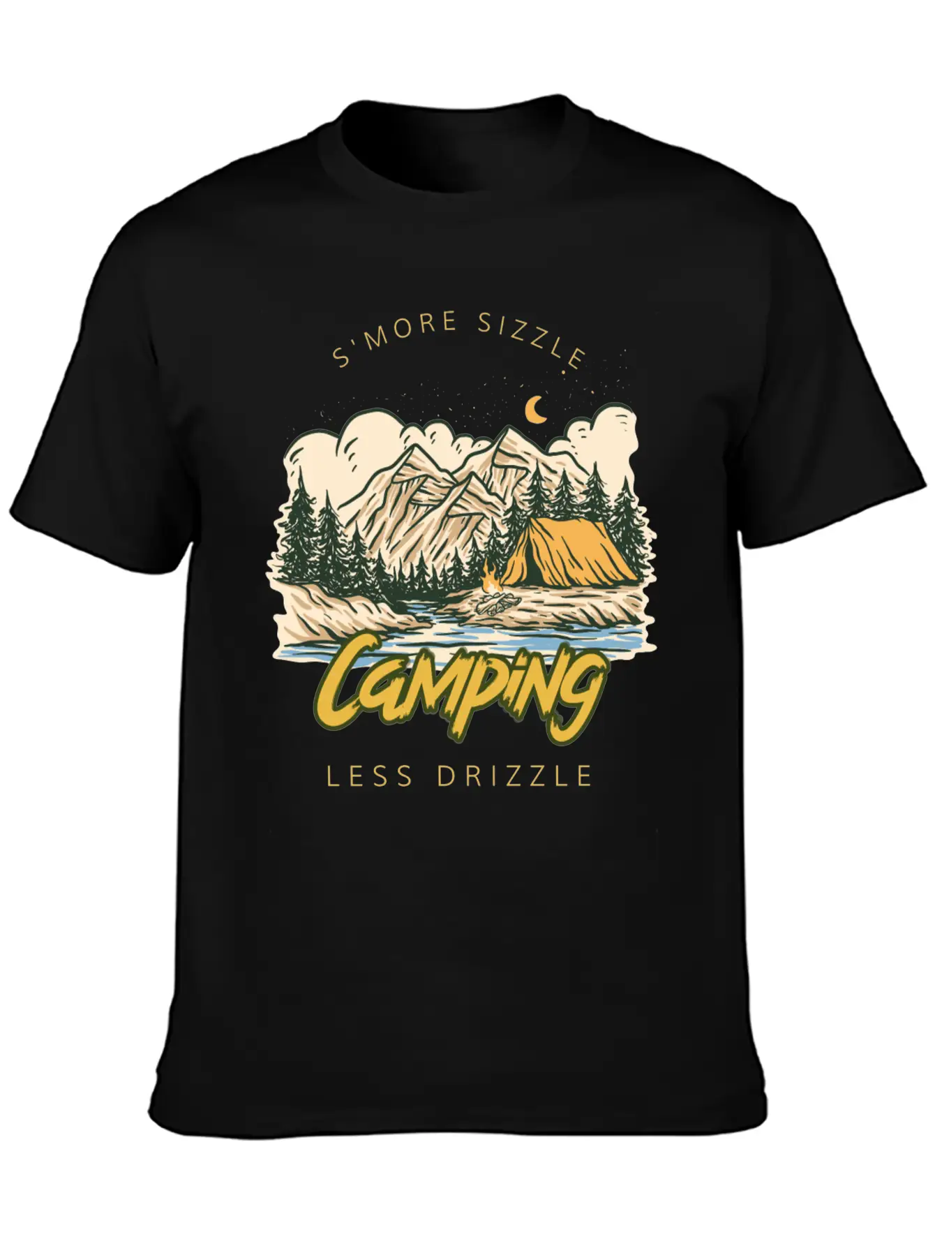 S'more Sizzle Less Drizzle Camping Women Stylish Everyday T-Shirt – Unisex Basic Cotton Tee