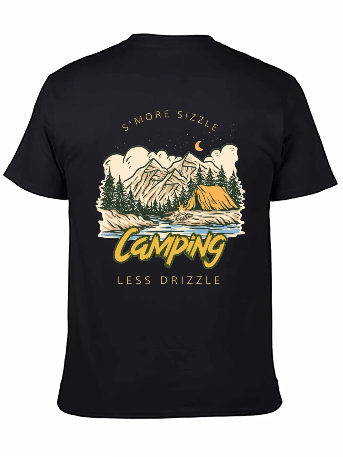 S'more Sizzle Less Drizzle Camping Women Stylish Everyday T-Shirt – Unisex Basic Cotton Tee