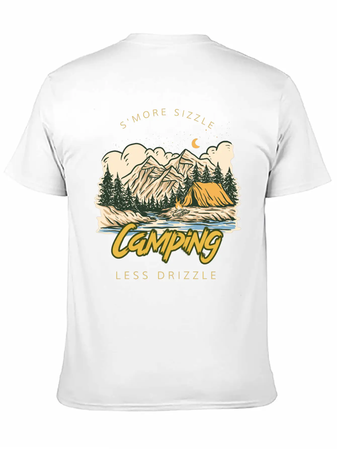 S'more Sizzle Less Drizzle Camping Women Stylish Everyday T-Shirt – Unisex Basic Cotton Tee
