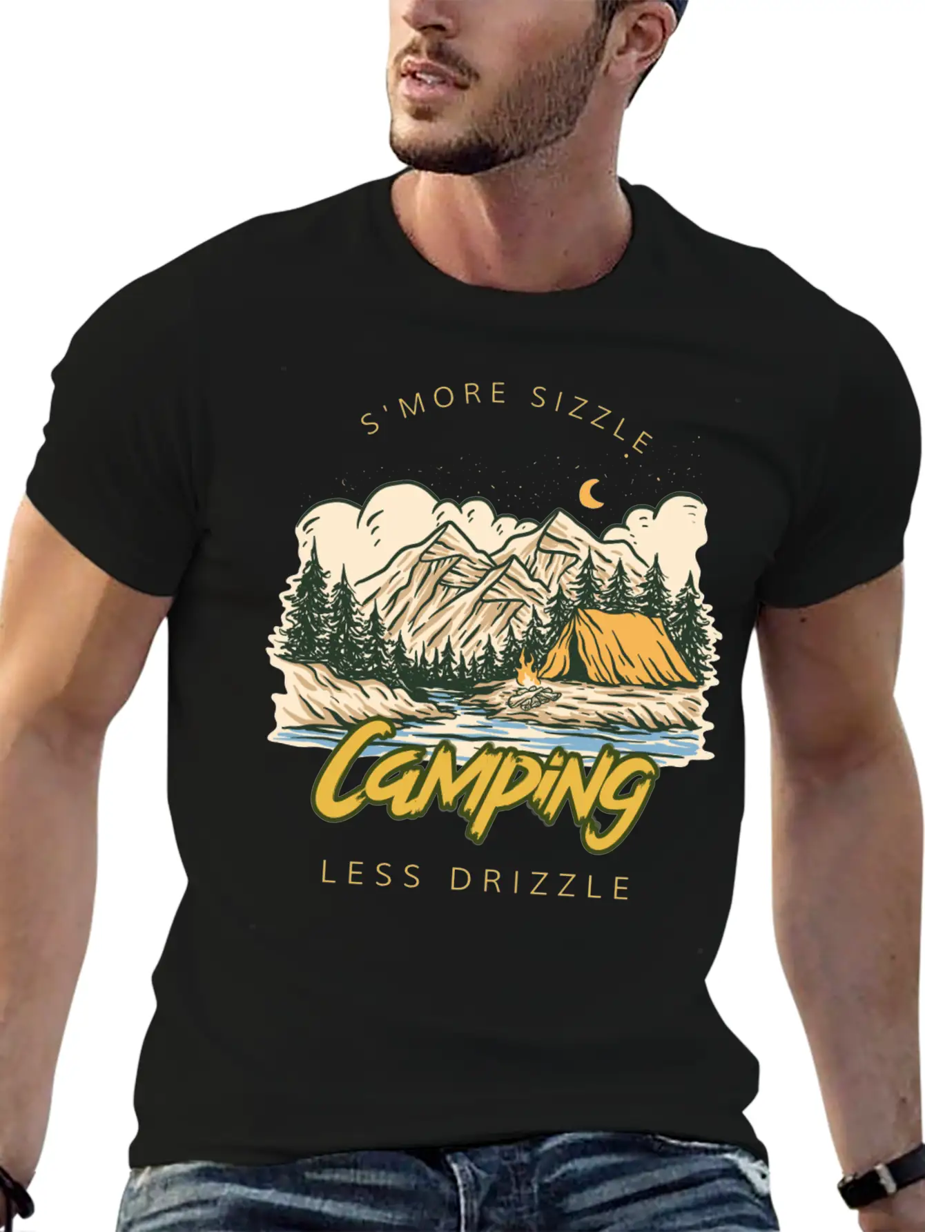 S'more Sizzle Less Drizzle Camping Women Stylish Everyday T-Shirt – Unisex Basic Cotton Tee
