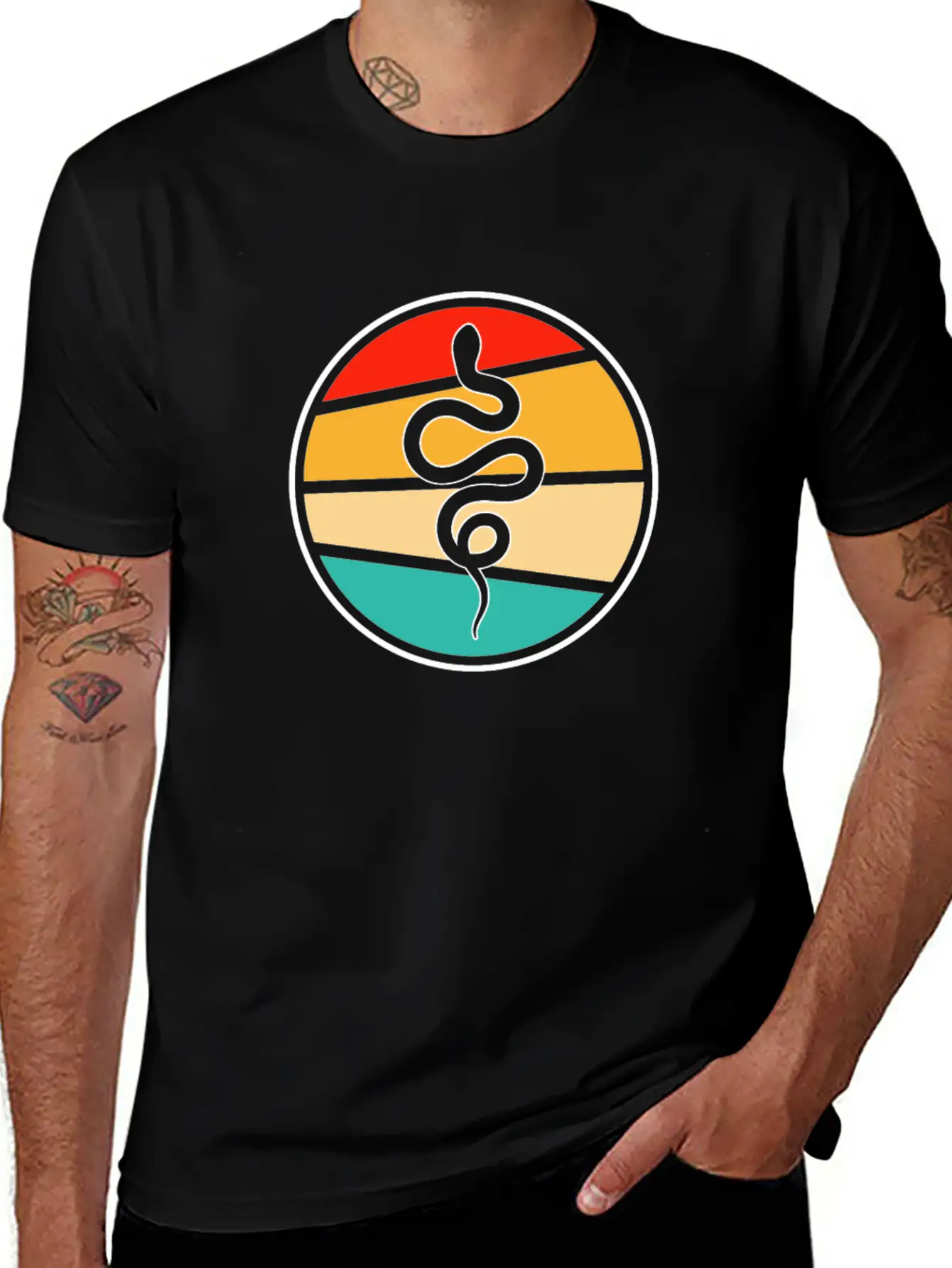 Snake Retro Essential Unisex Summer Tee – Soft Cotton Casual Fit