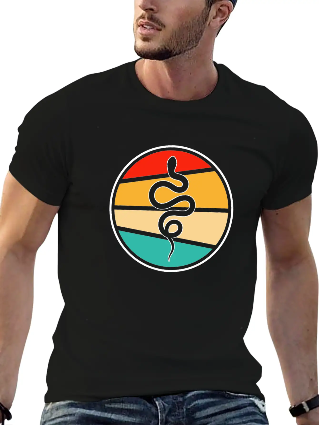 Snake Retro Essential Unisex Summer Tee – Soft Cotton Casual Fit