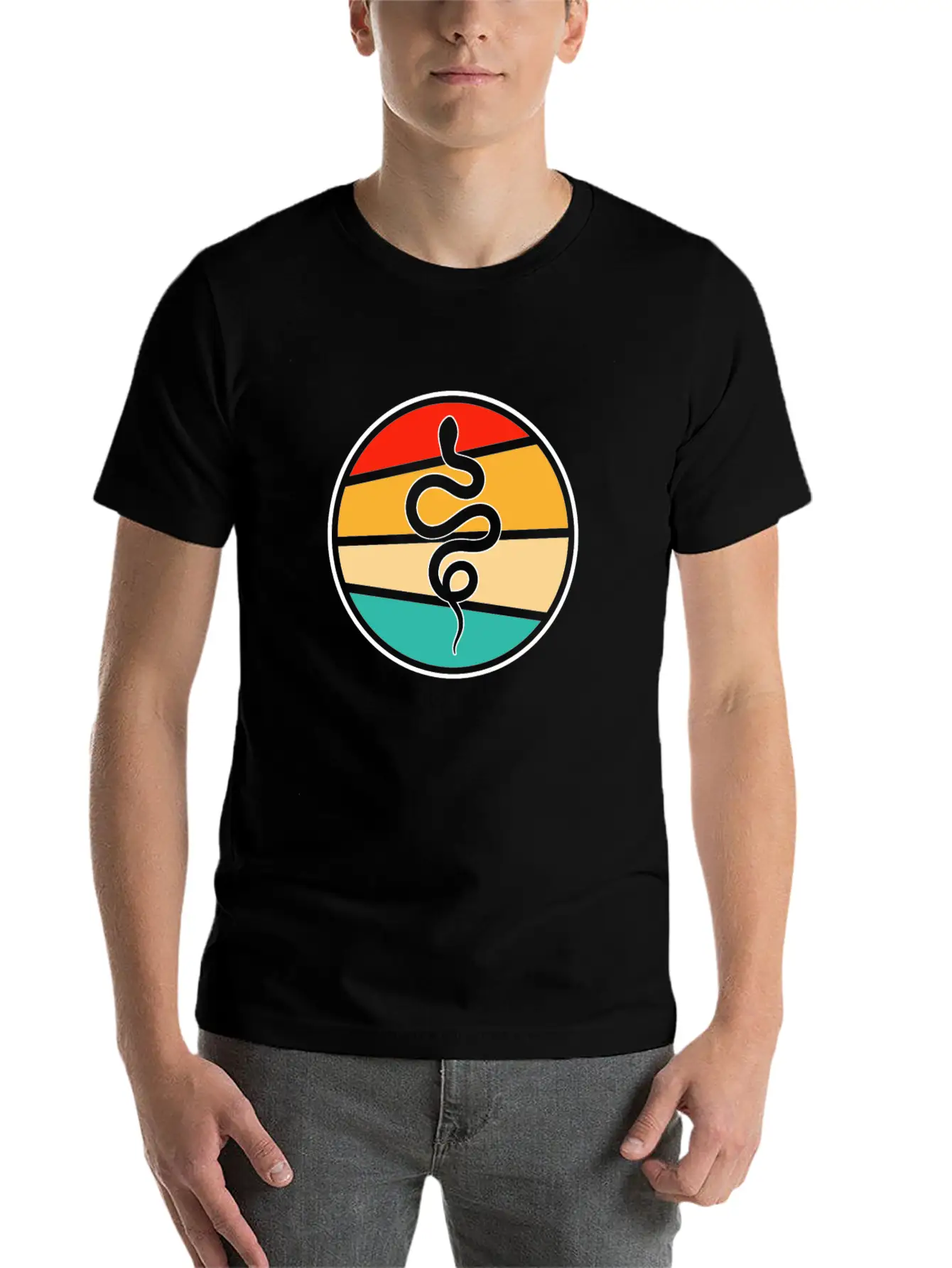 Snake Retro Essential Unisex Summer Tee – Soft Cotton Casual Fit