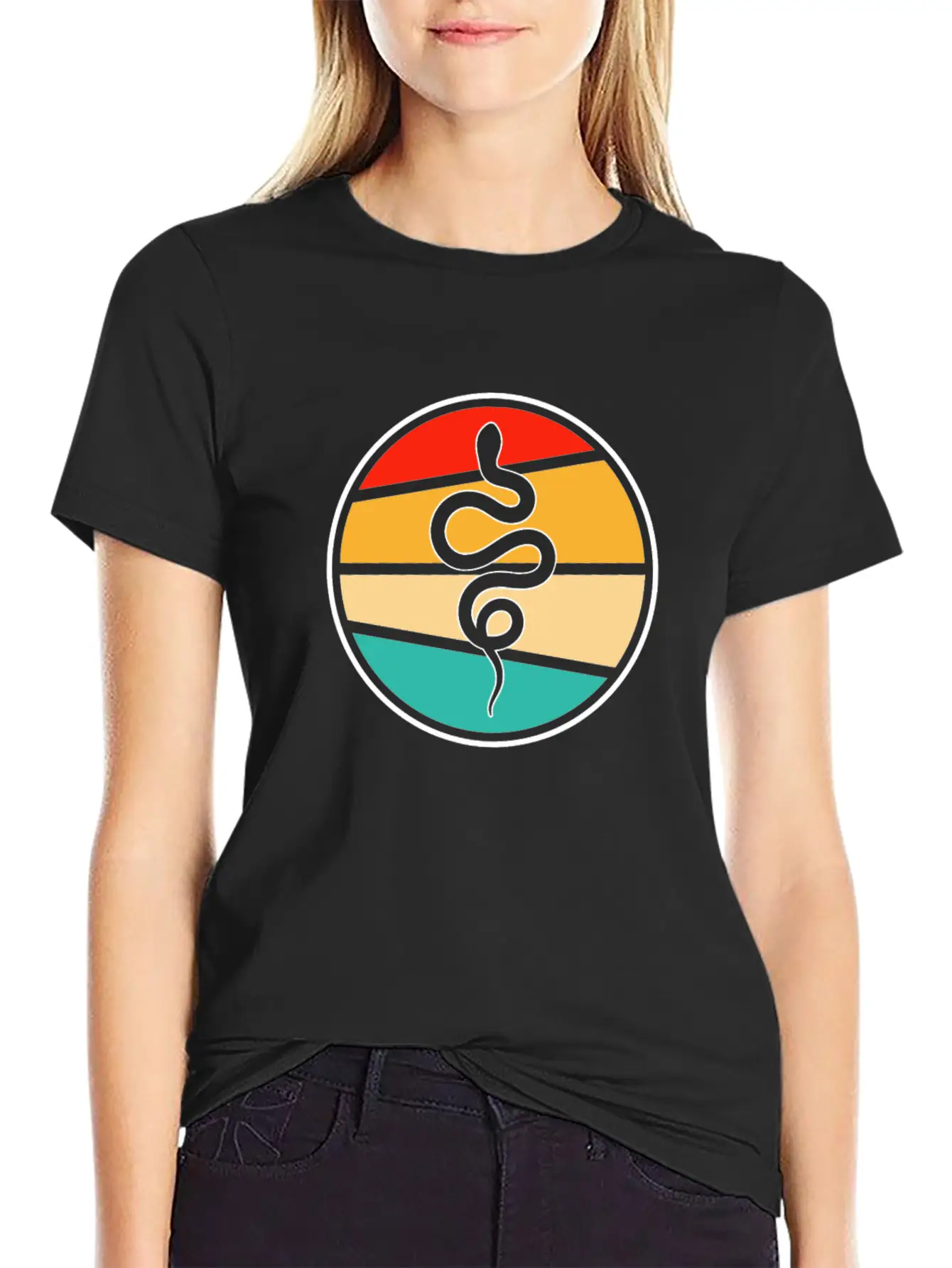 Snake Retro Essential Unisex Summer Tee – Soft Cotton Casual Fit