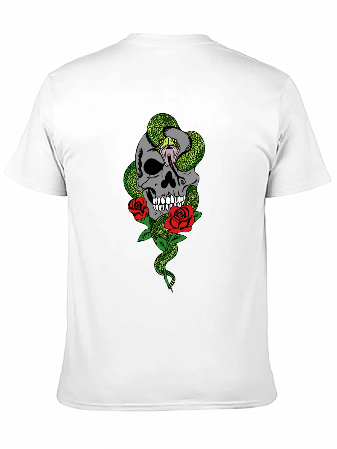 Snake Skull Roses Stylish Everyday T-Shirt – Unisex Basic Cotton Tee