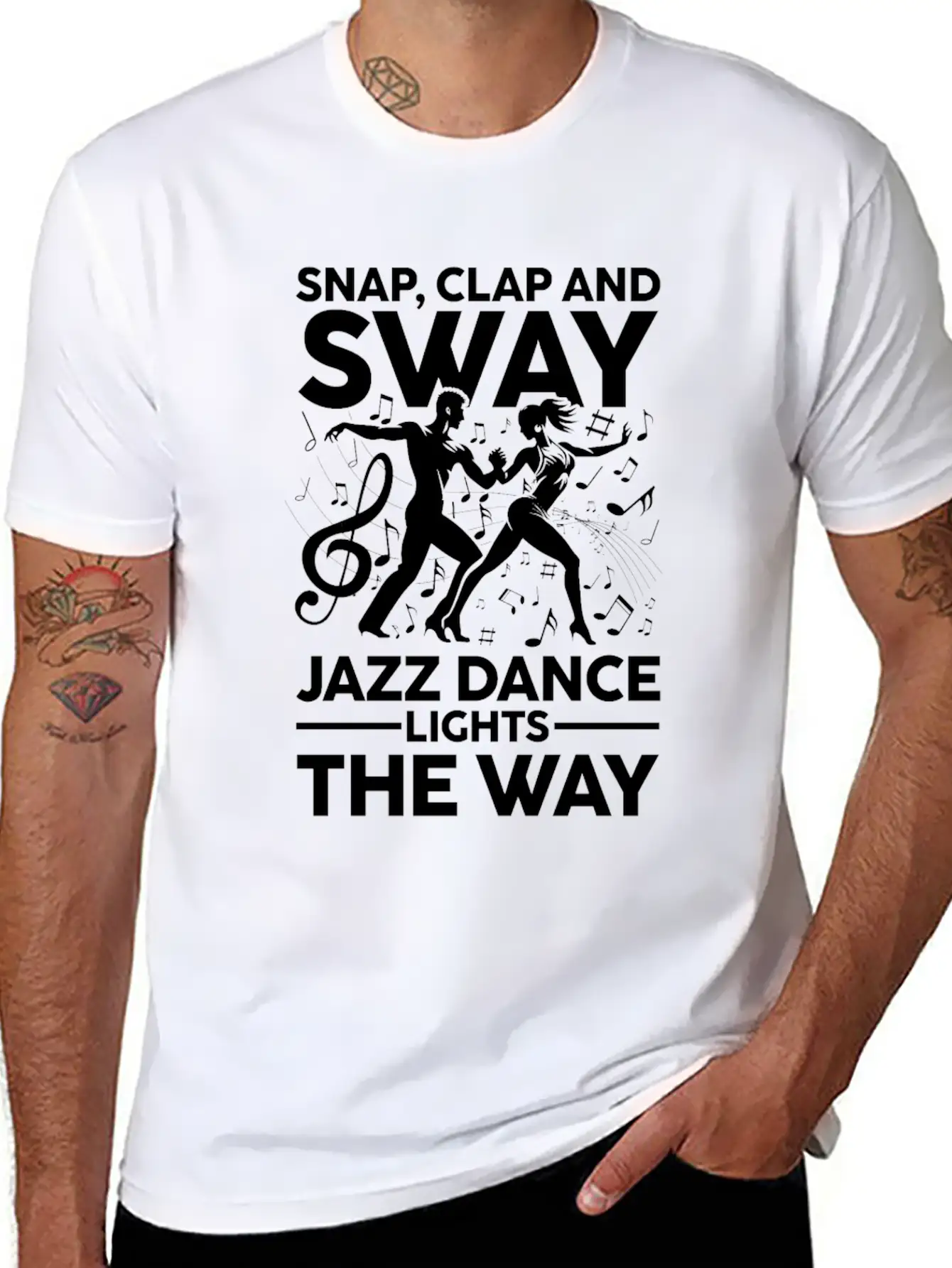 Snap Clap And Sway Jazz Dance Lights The Way Basic Graphic T-Shirt – Daily Comfort In Soft Cotton