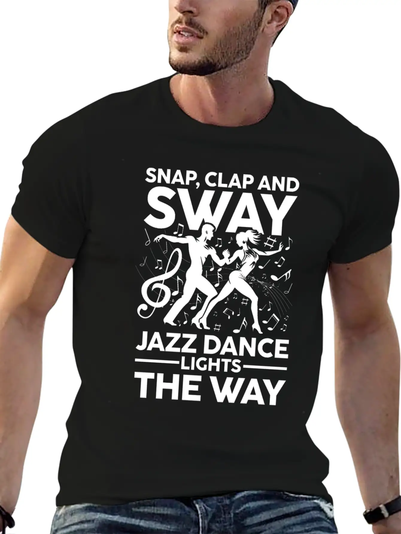 Snap Clap And Sway Jazz Dance Lights The Way Basic Graphic T-Shirt – Daily Comfort In Soft Cotton