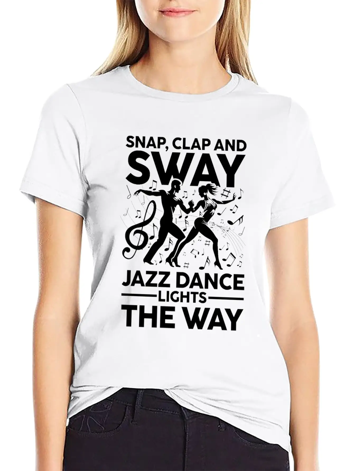 Snap Clap And Sway Jazz Dance Lights The Way Basic Graphic T-Shirt – Daily Comfort In Soft Cotton