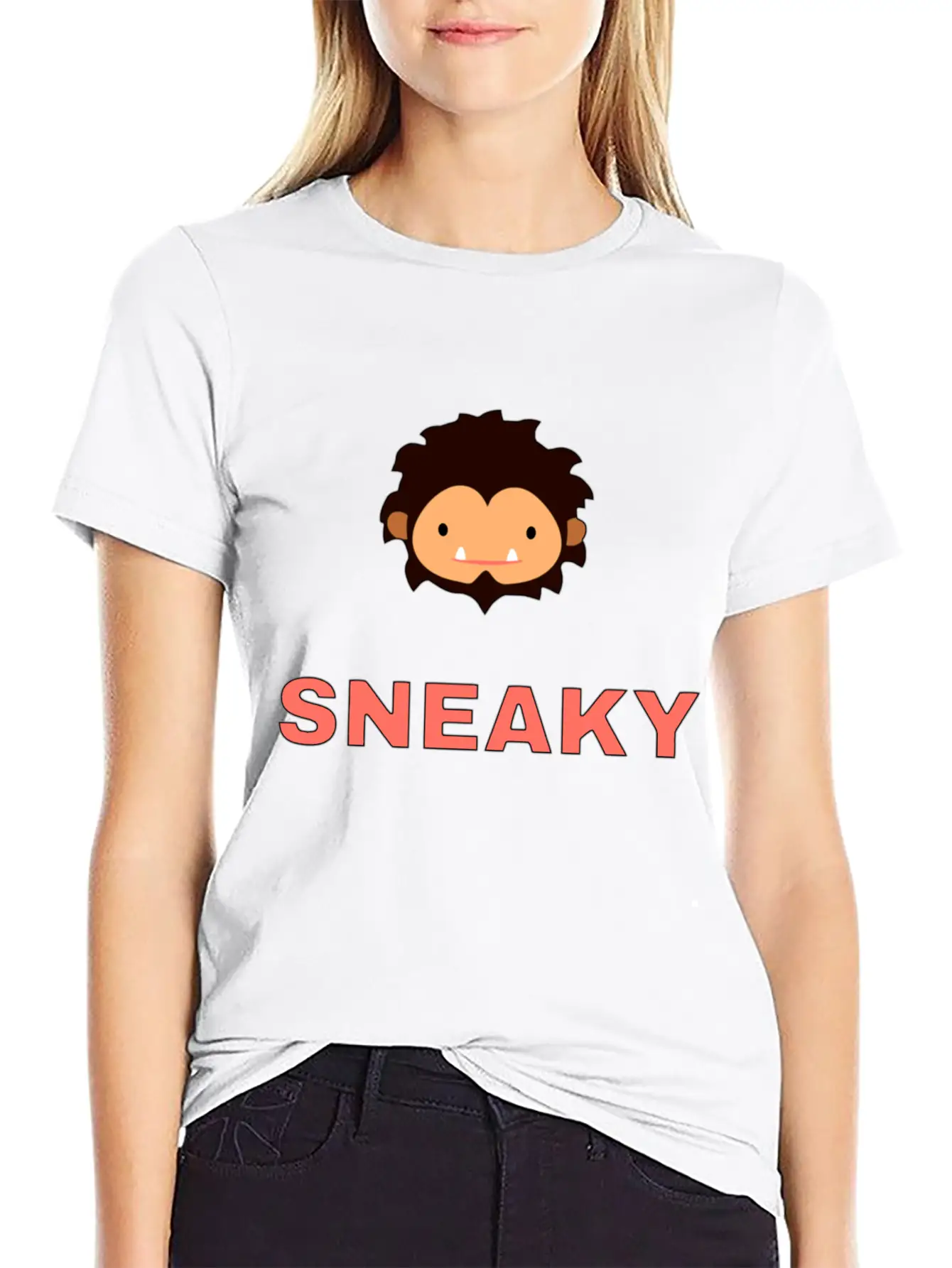 Sneaky Sasquatch Head Unisex Short Sleeve Soft Cotton T-Shirt – Casual Everyday Wear