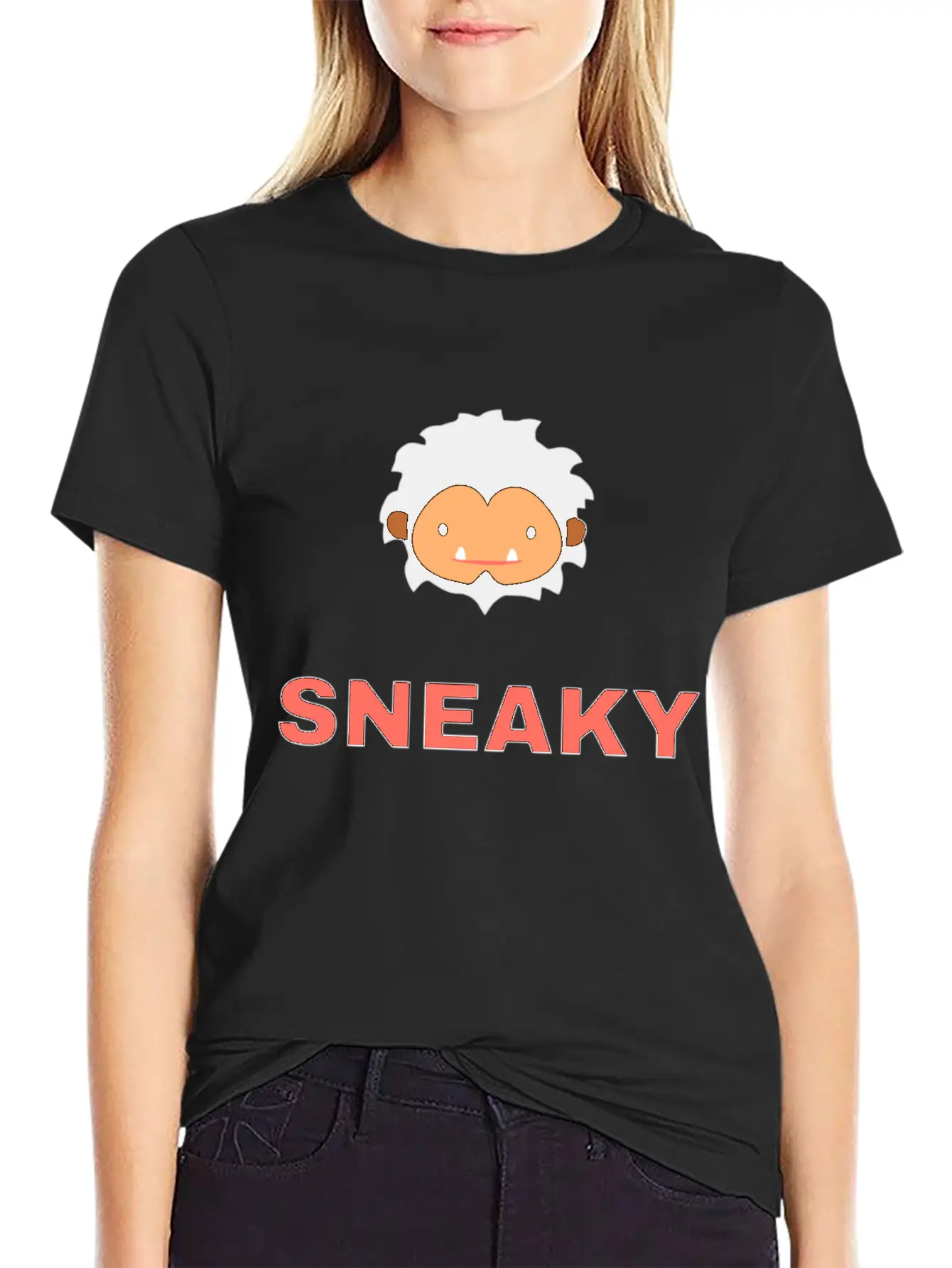 Sneaky Sasquatch Head Unisex Short Sleeve Soft Cotton T-Shirt – Casual Everyday Wear