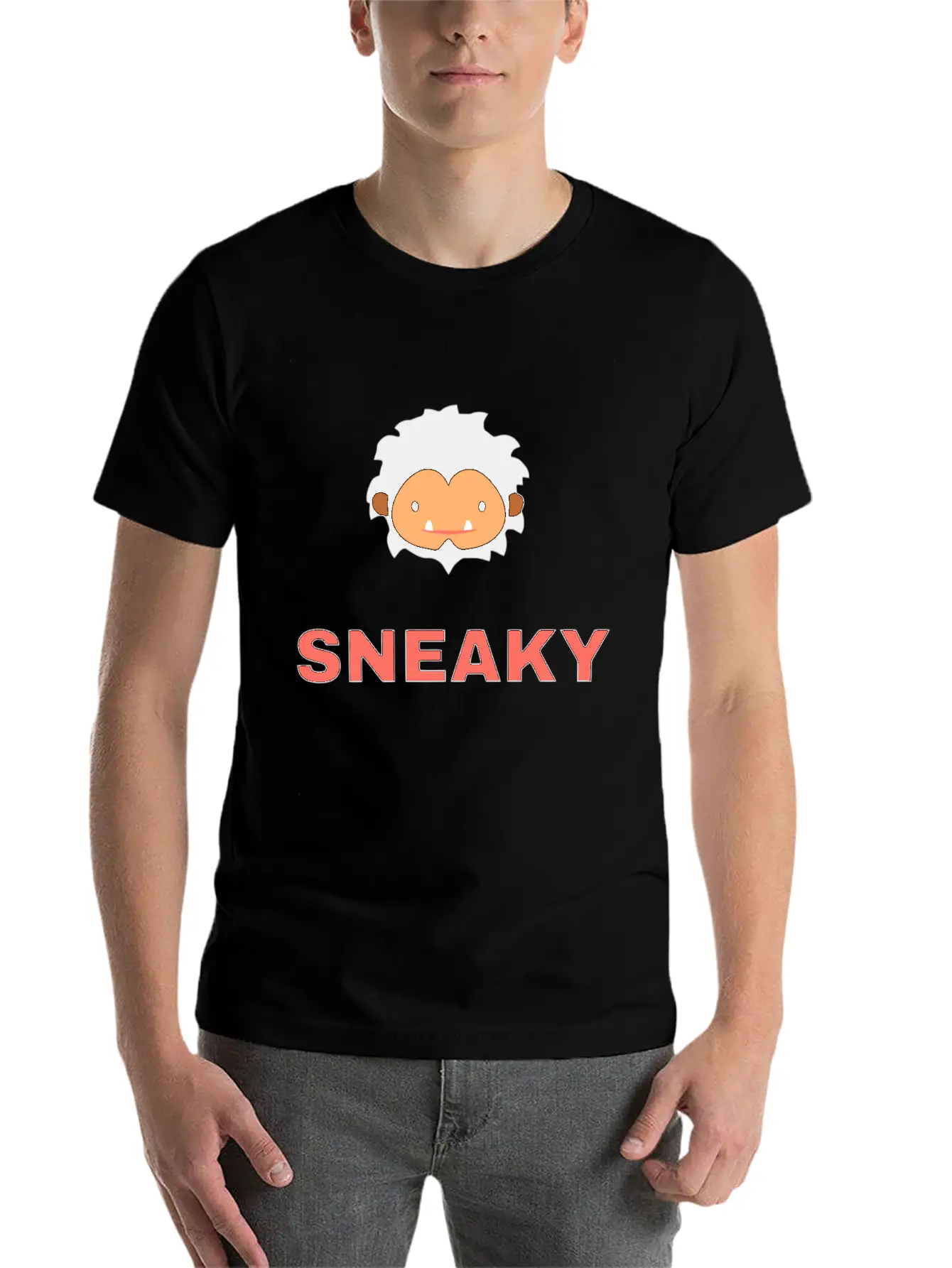 Sneaky Sasquatch Head Unisex Short Sleeve Soft Cotton T-Shirt – Casual Everyday Wear