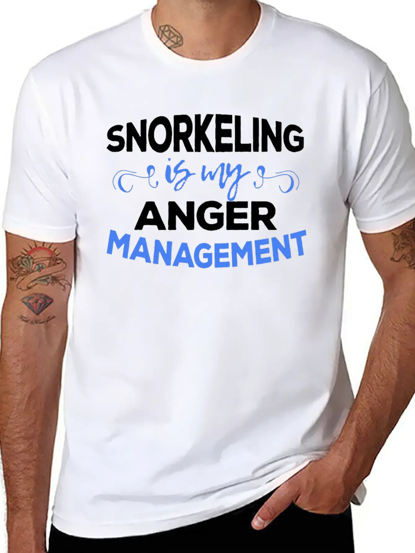 Snorkeler - Snorkeling Is My Anger Management Timeless Short Sleeve Tee – Comfy And Minimalist Design