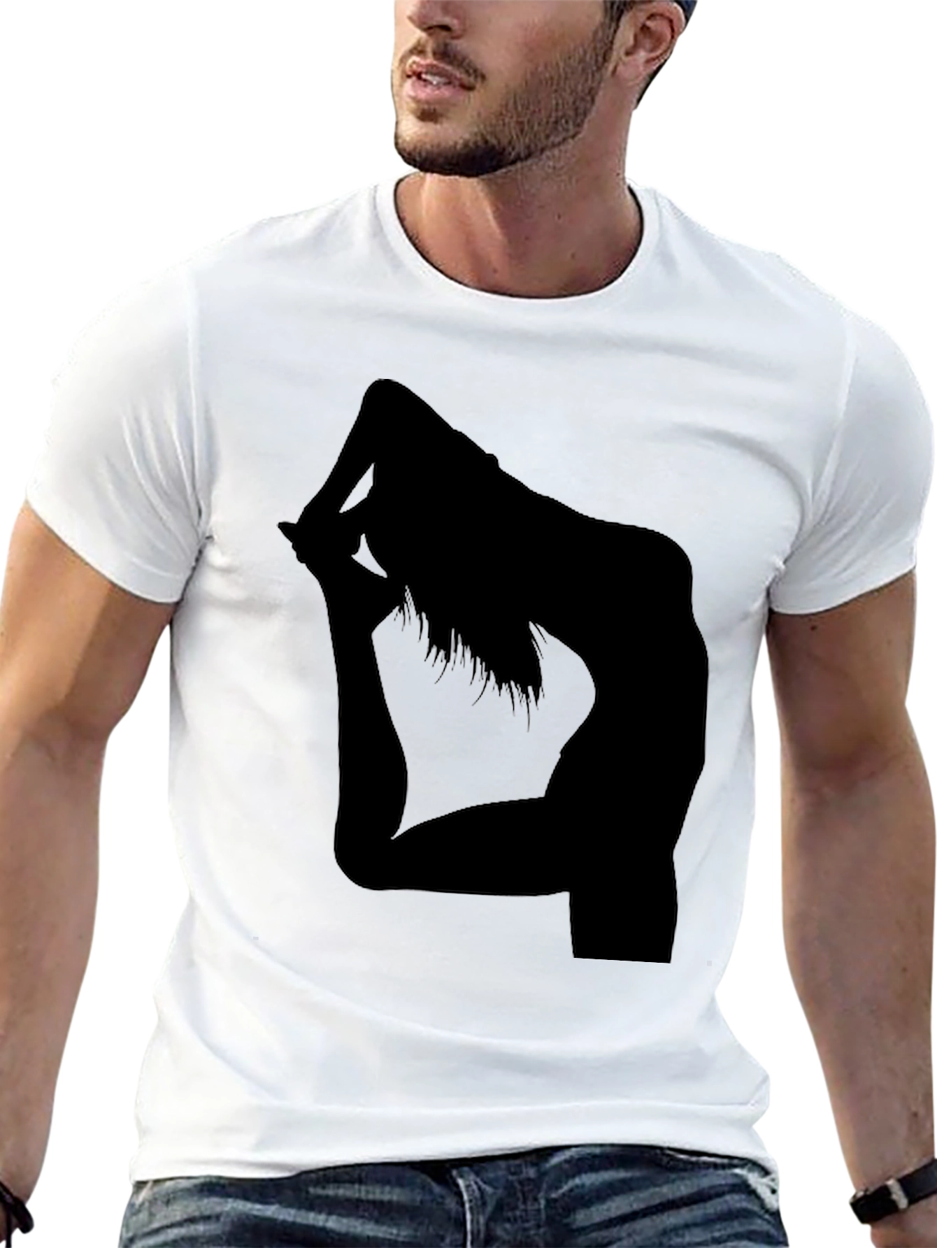 Yoga Silhouette Black T-Shirt