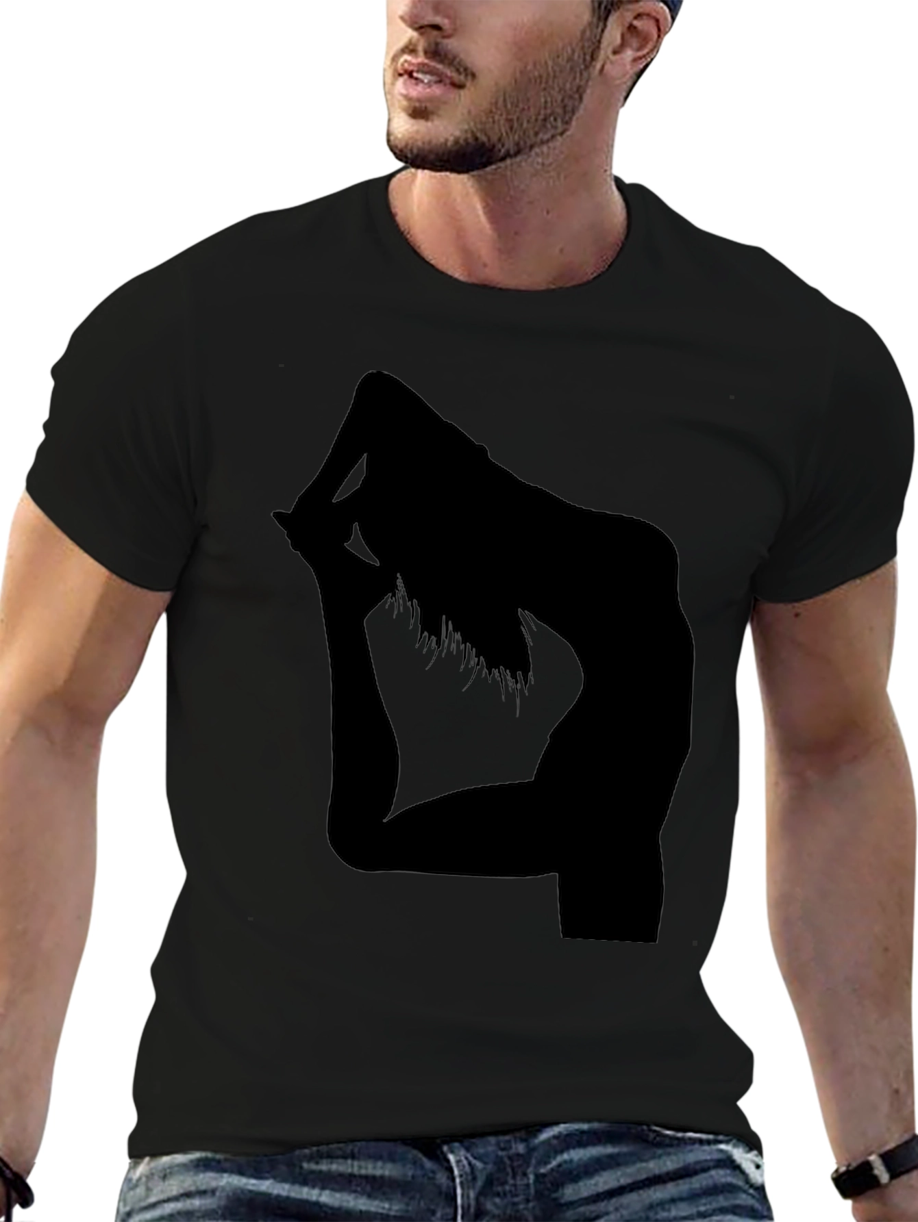 Yoga Silhouette Black T-Shirt