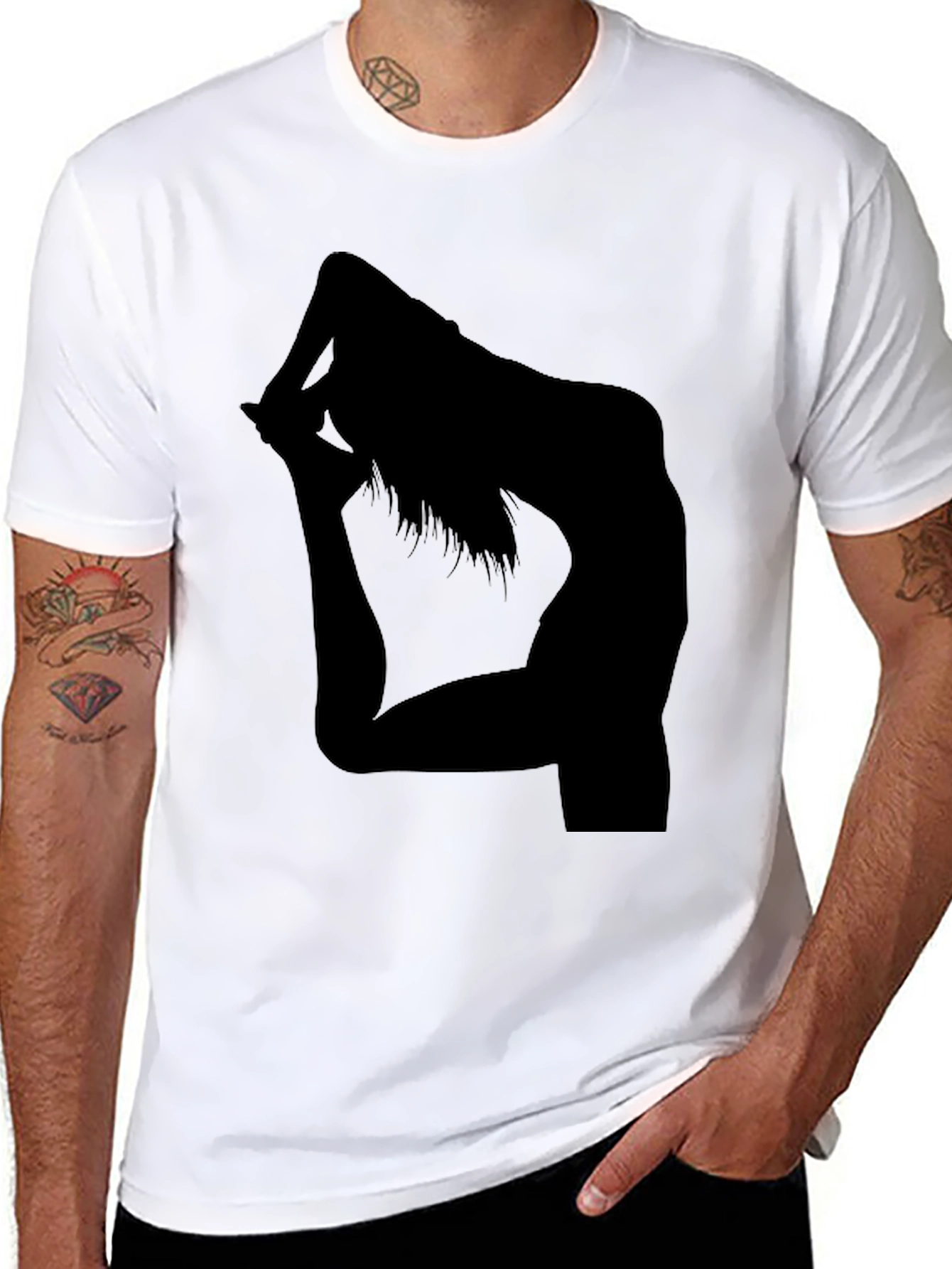 Yoga Silhouette Black T-Shirt