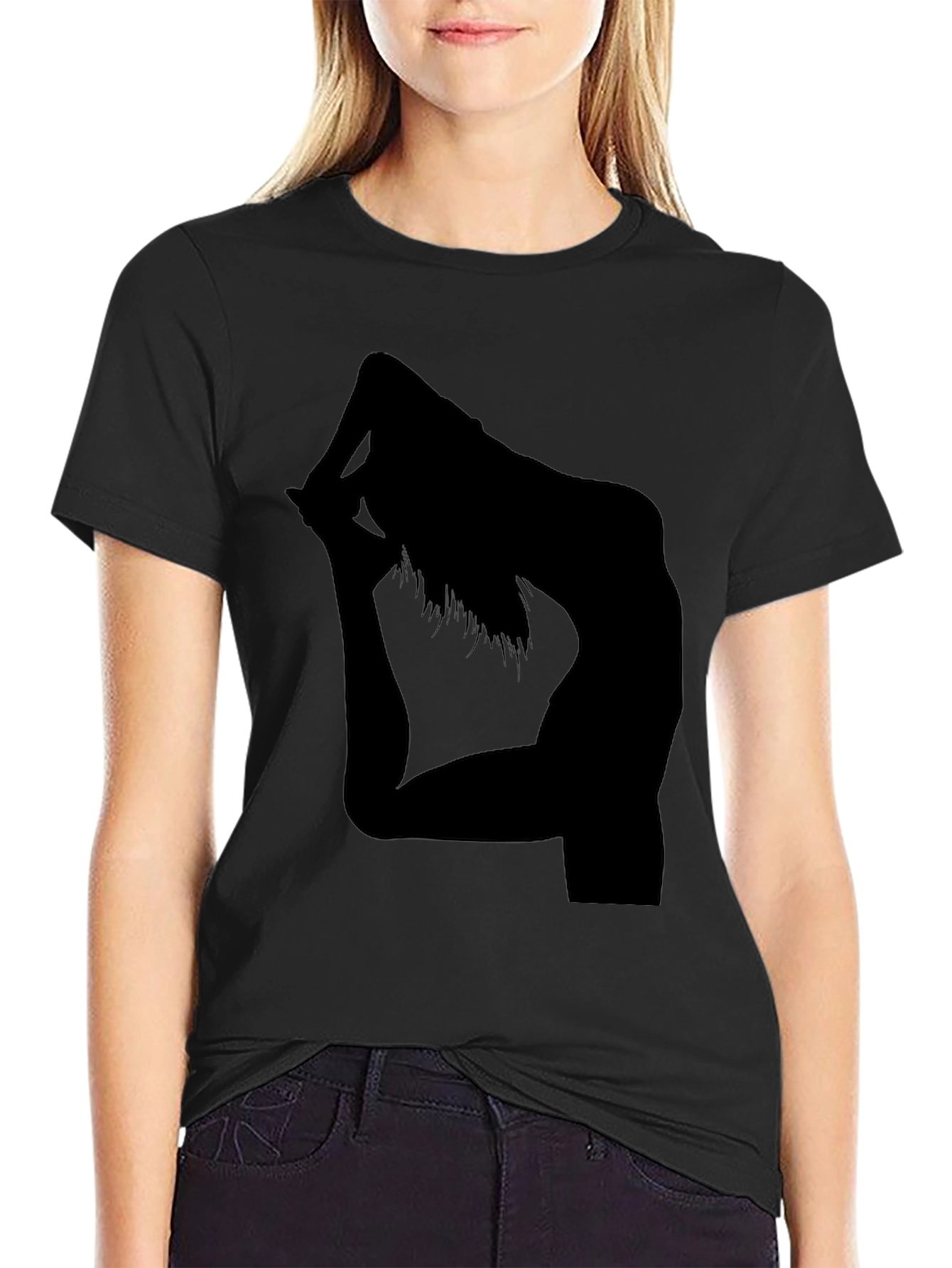 Yoga Silhouette Black T-Shirt