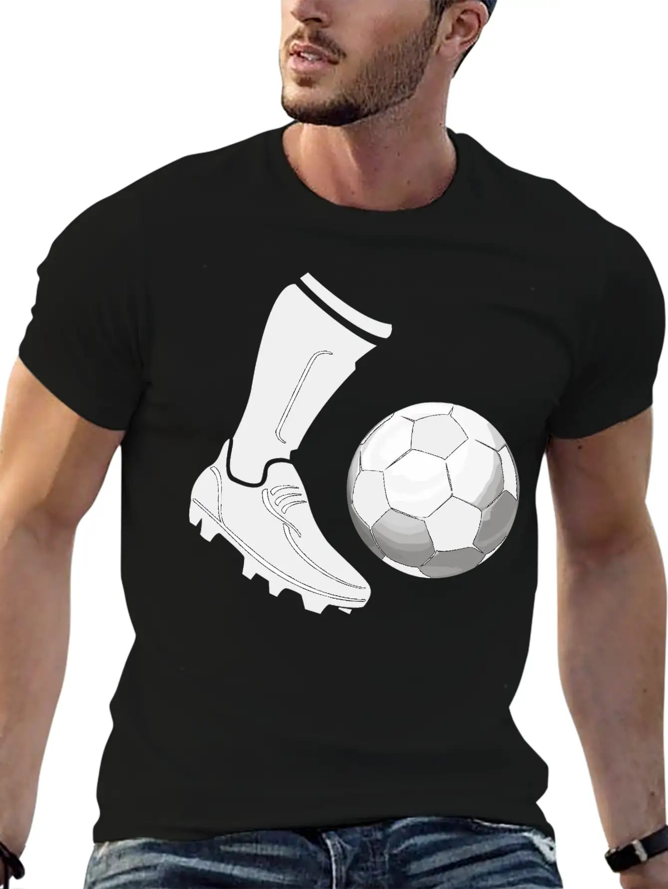 Soccer_03 Unisex Short Sleeve Soft Cotton T-Shirt – Casual Everyday Wear
