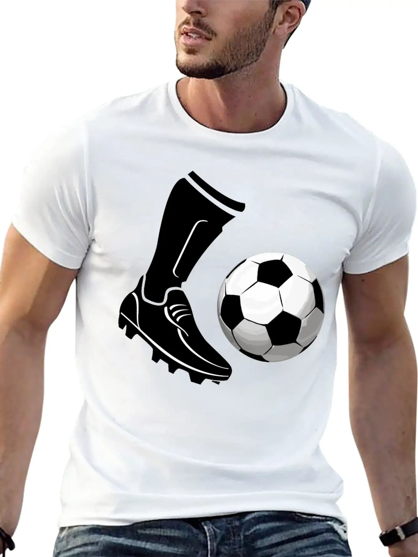 Soccer_03 Unisex Short Sleeve Soft Cotton T-Shirt – Casual Everyday Wear