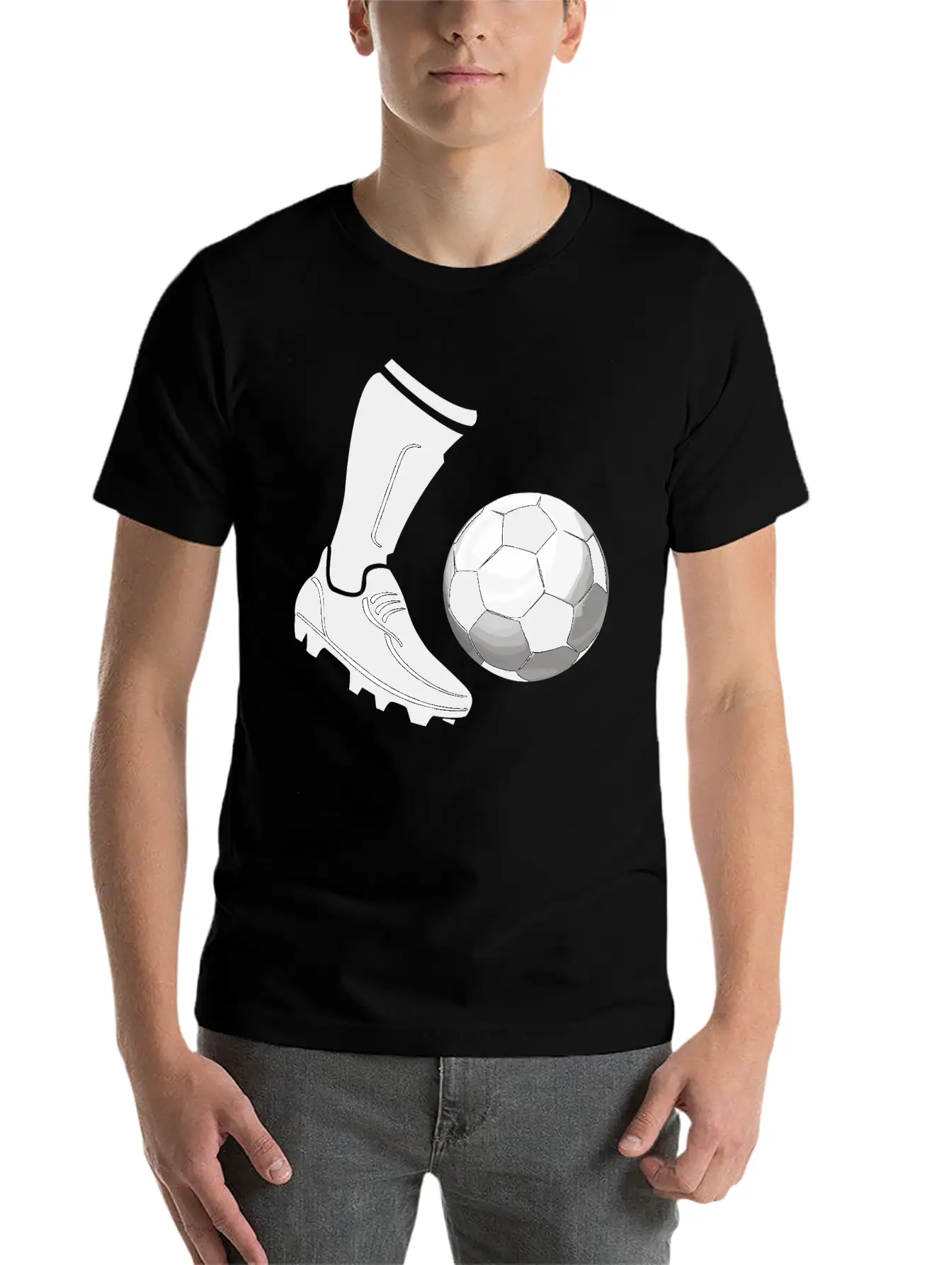 Soccer_03 Unisex Short Sleeve Soft Cotton T-Shirt – Casual Everyday Wear
