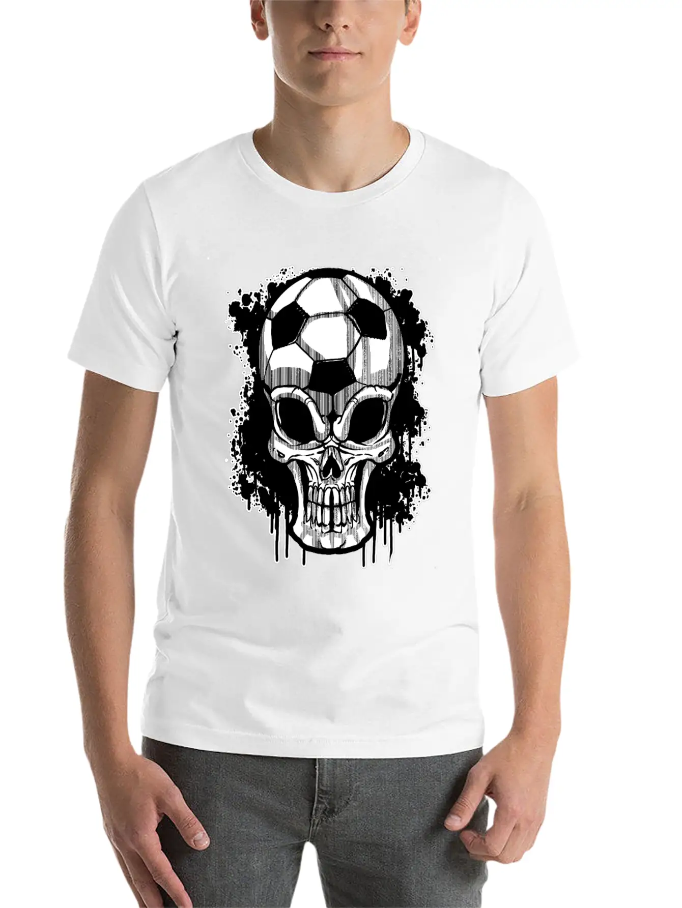 Soccer Ball Skull Sport Goal Game Football Gift Timeless Short Sleeve Tee – Comfy And Minimalist Design
