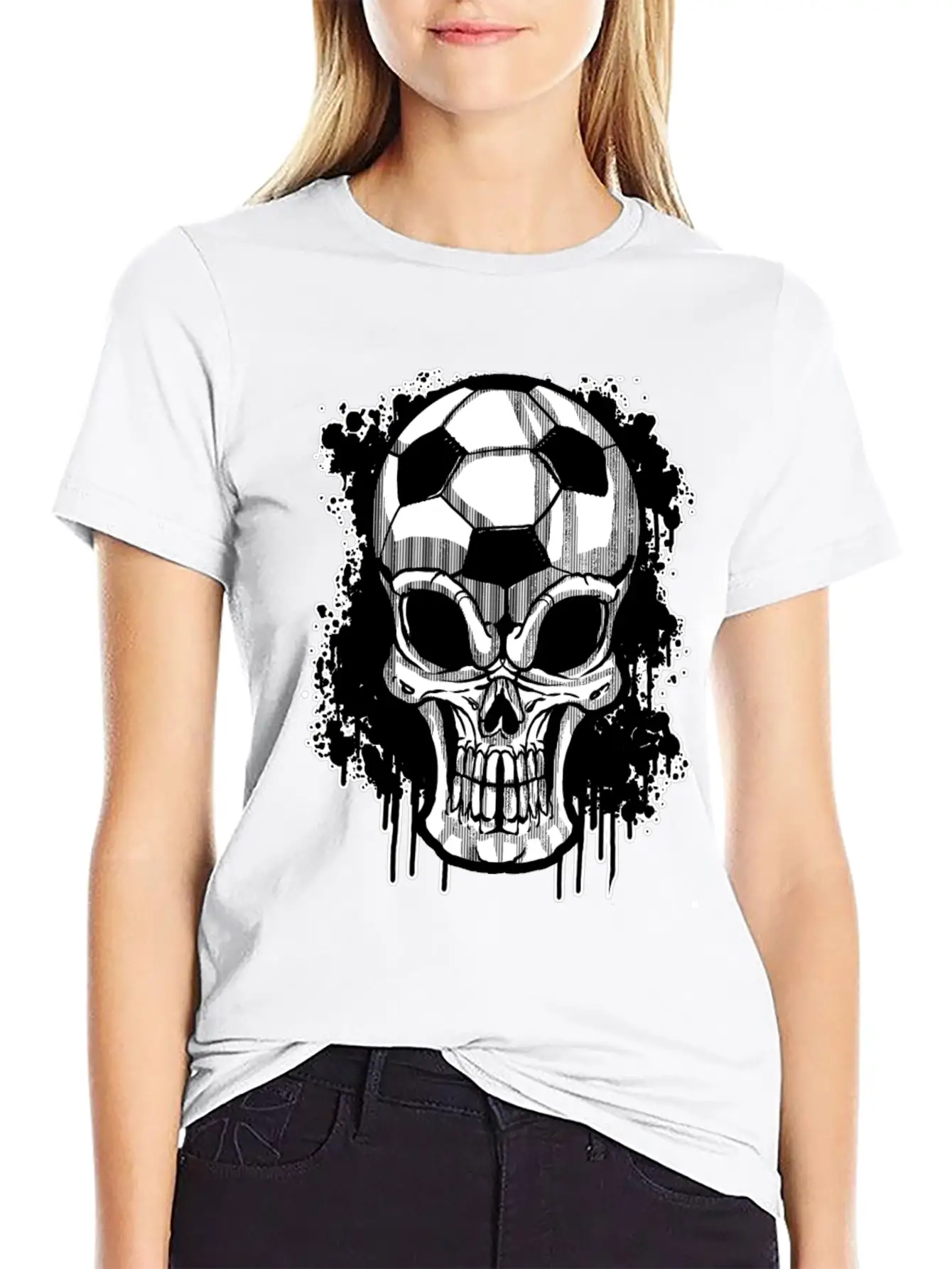 Soccer Ball Skull Sport Goal Game Football Gift Timeless Short Sleeve Tee – Comfy And Minimalist Design