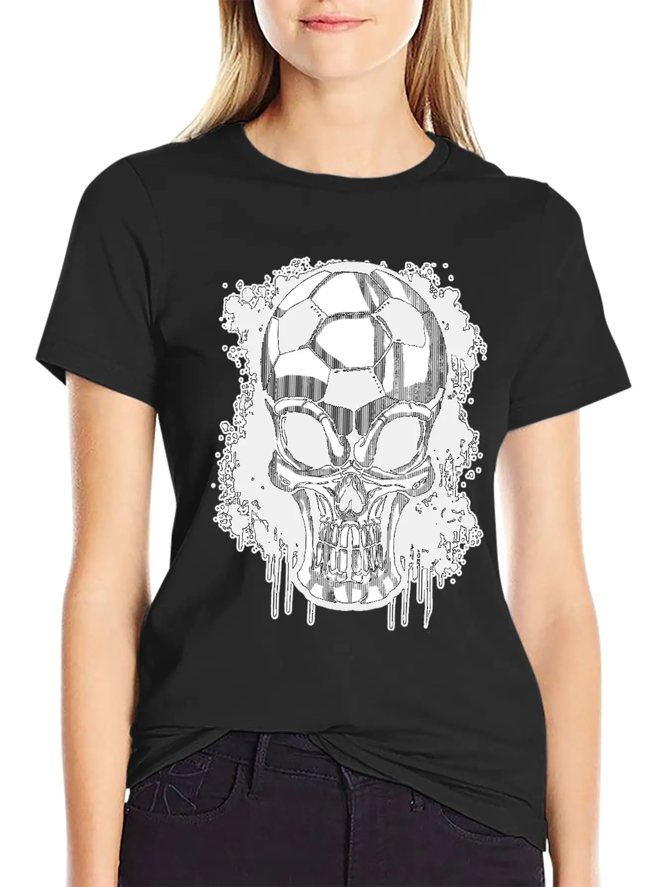 Soccer Ball Skull Sport Goal Game Football Gift Timeless Short Sleeve Tee – Comfy And Minimalist Design