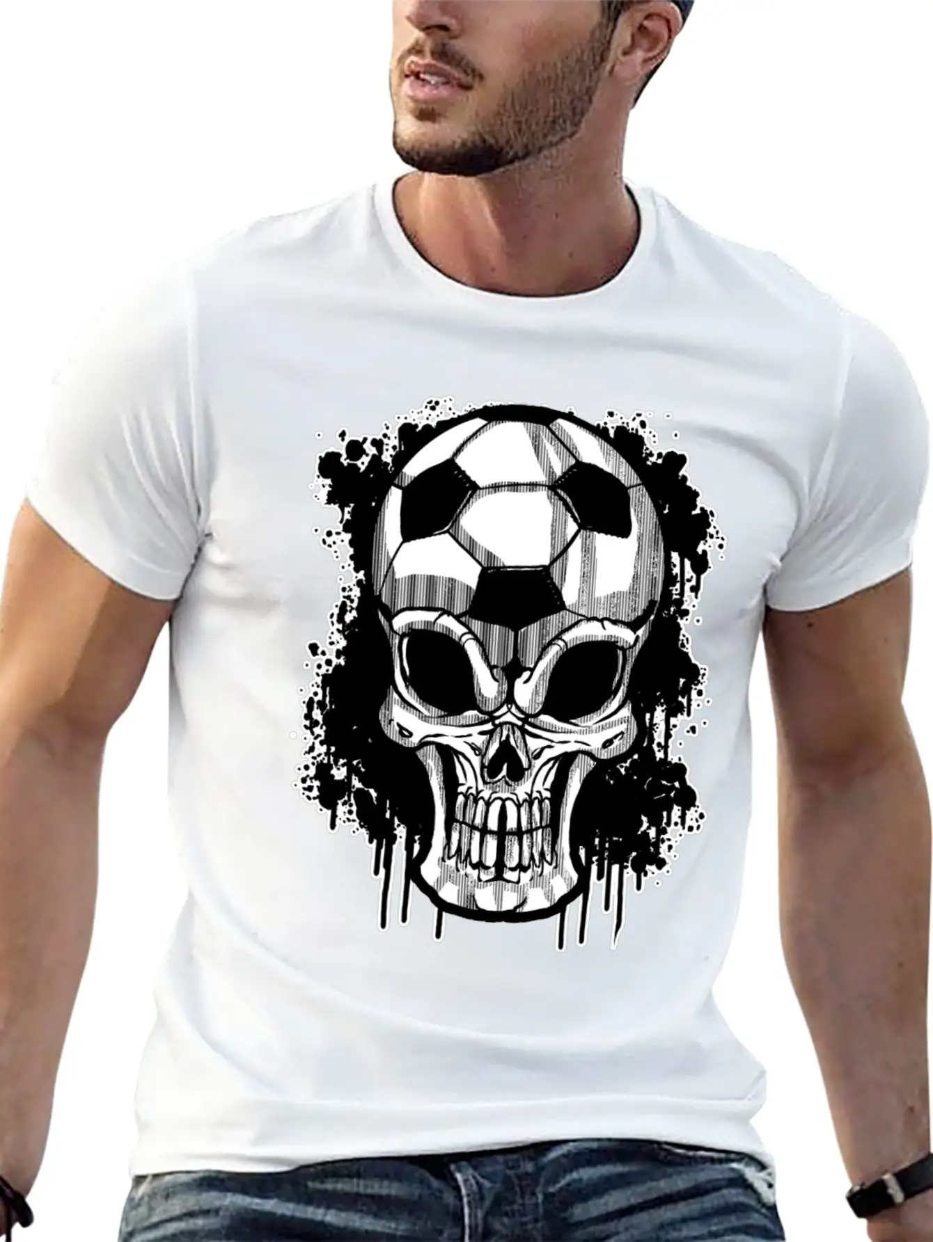 Soccer Ball Skull Sport Goal Game Football Gift Timeless Short Sleeve Tee – Comfy And Minimalist Design