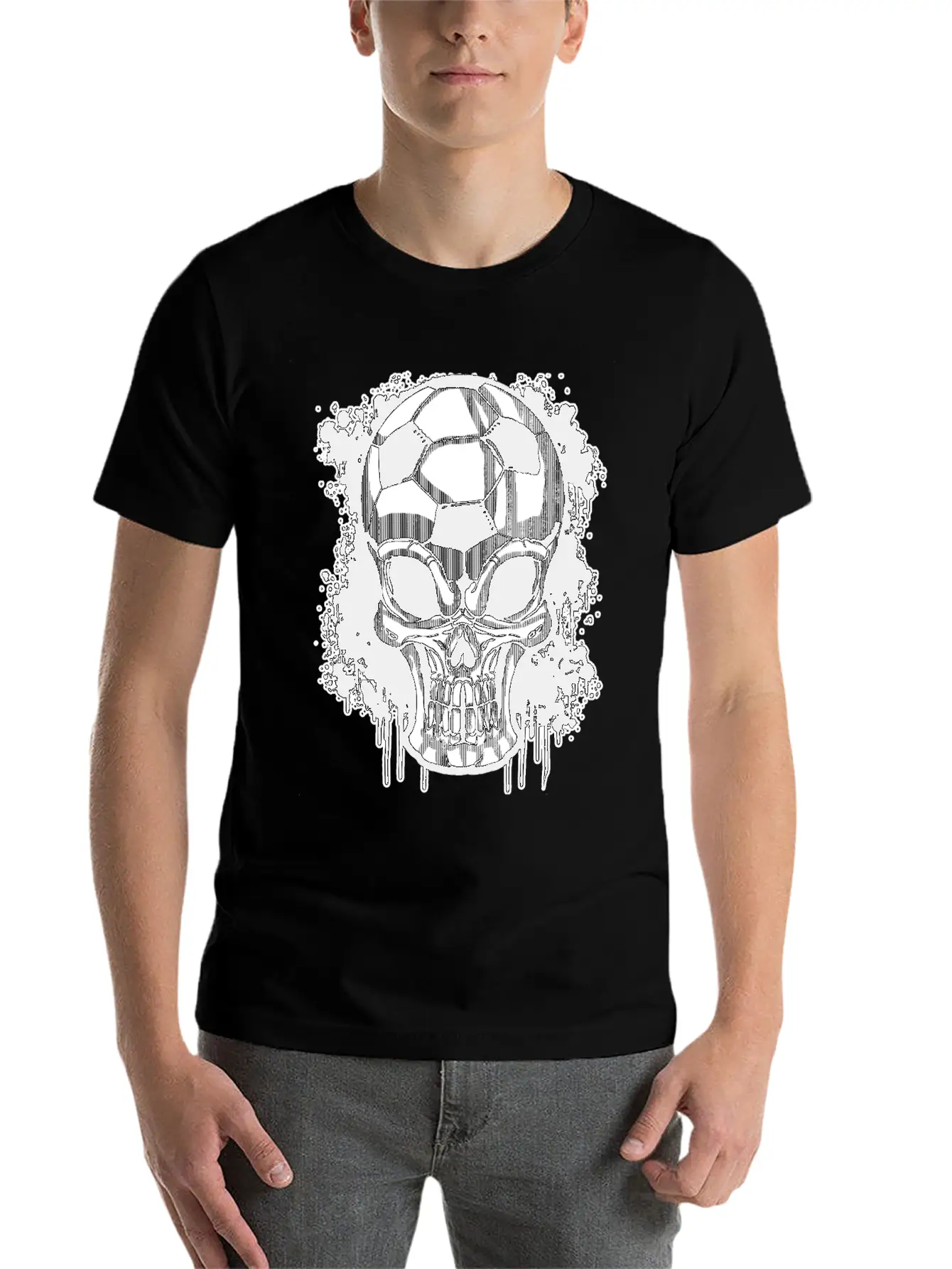 Soccer Ball Skull Sport Goal Game Football Gift Timeless Short Sleeve Tee – Comfy And Minimalist Design
