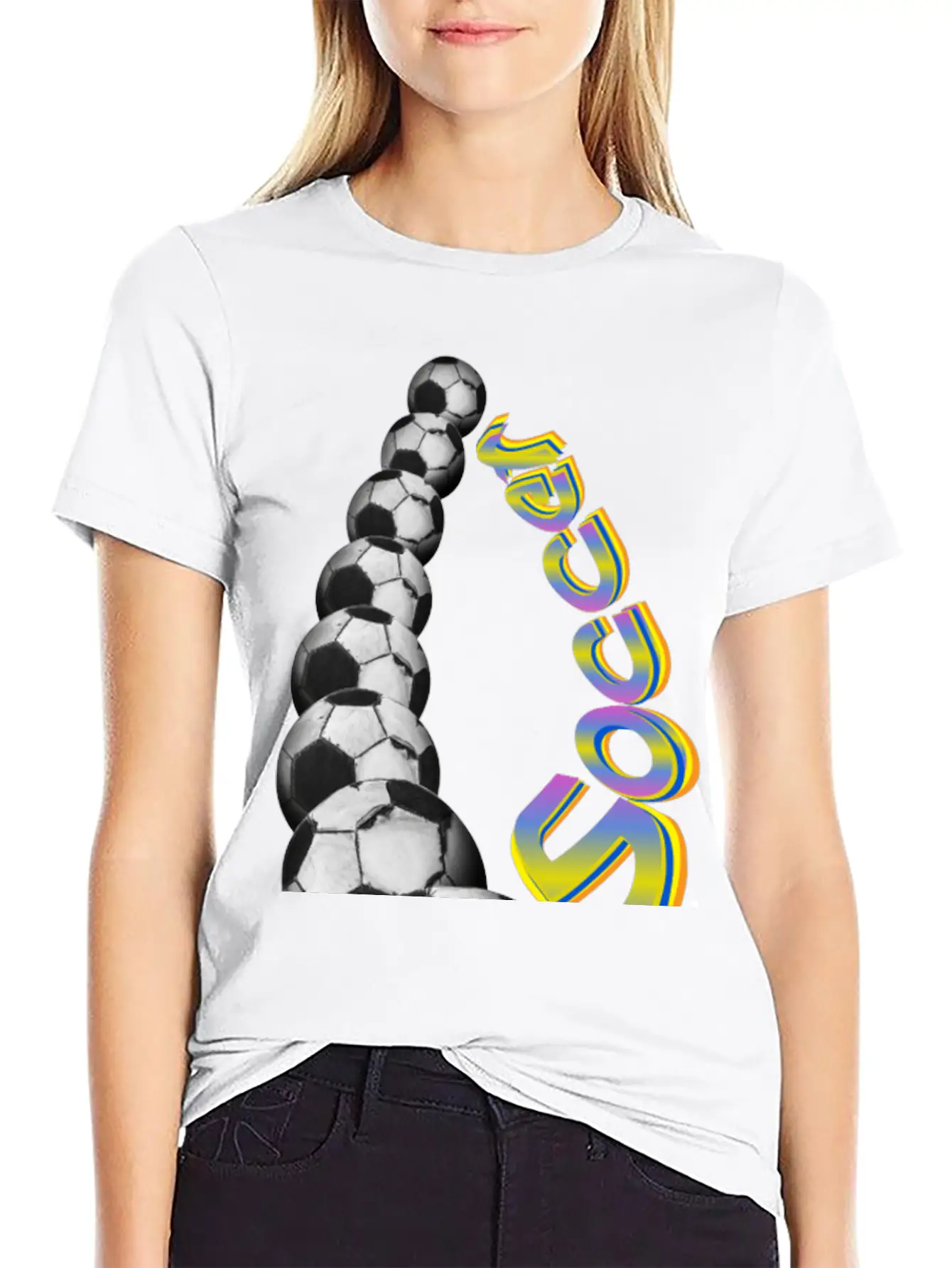 Soccer Balls Comfortable Minimalist Graphic Tee – Summer Style Essential