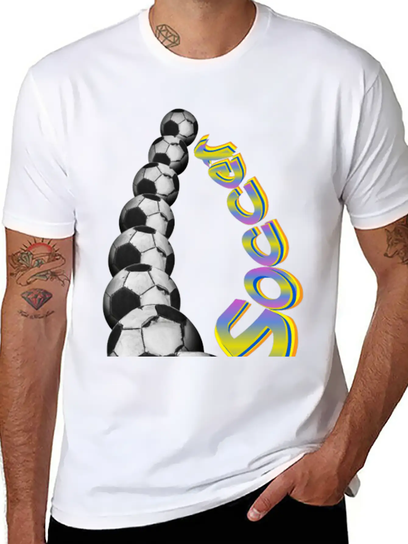 Soccer Balls Comfortable Minimalist Graphic Tee – Summer Style Essential