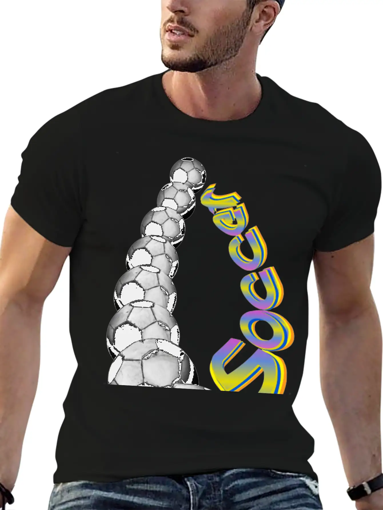 Soccer Balls Comfortable Minimalist Graphic Tee – Summer Style Essential
