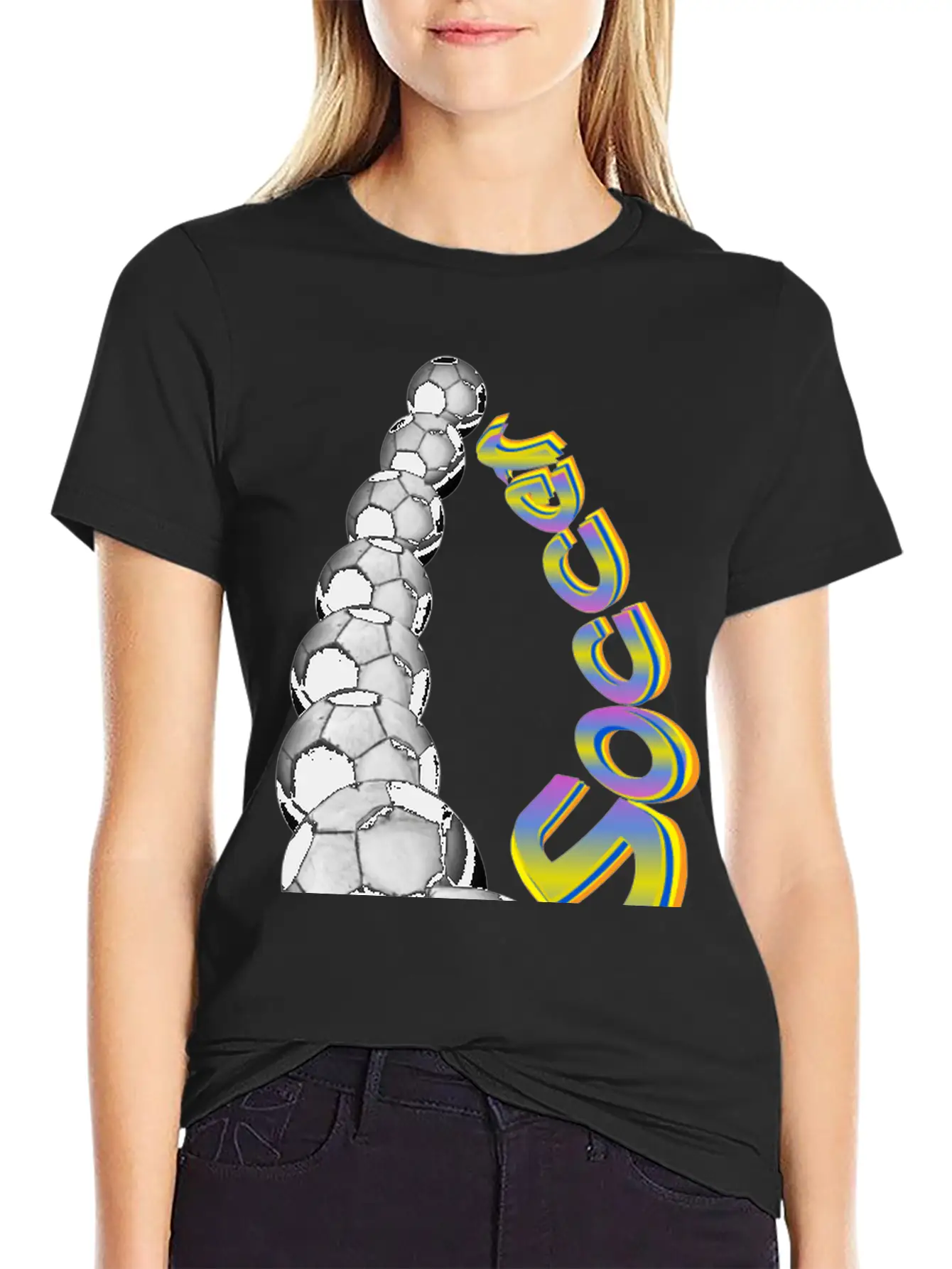 Soccer Balls Comfortable Minimalist Graphic Tee – Summer Style Essential