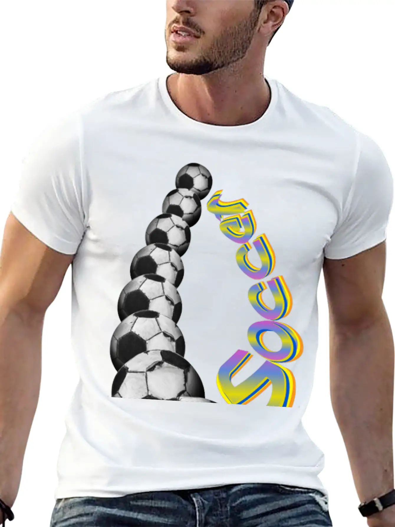Soccer Balls Comfortable Minimalist Graphic Tee – Summer Style Essential