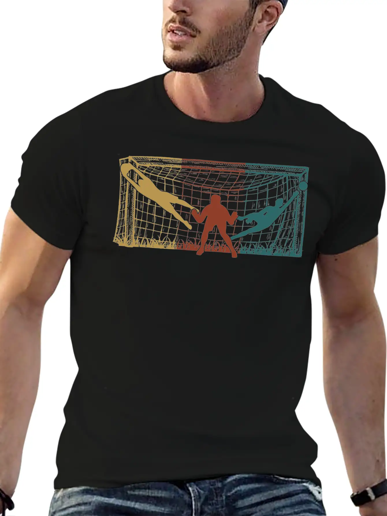 Soccer Goal Keeper Men Boys Soccer Unisex Short Sleeve Soft Cotton T-Shirt – Casual Everyday Wear