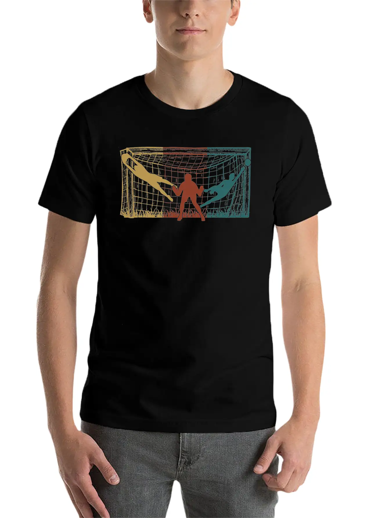 Soccer Goal Keeper Men Boys Soccer Unisex Short Sleeve Soft Cotton T-Shirt – Casual Everyday Wear
