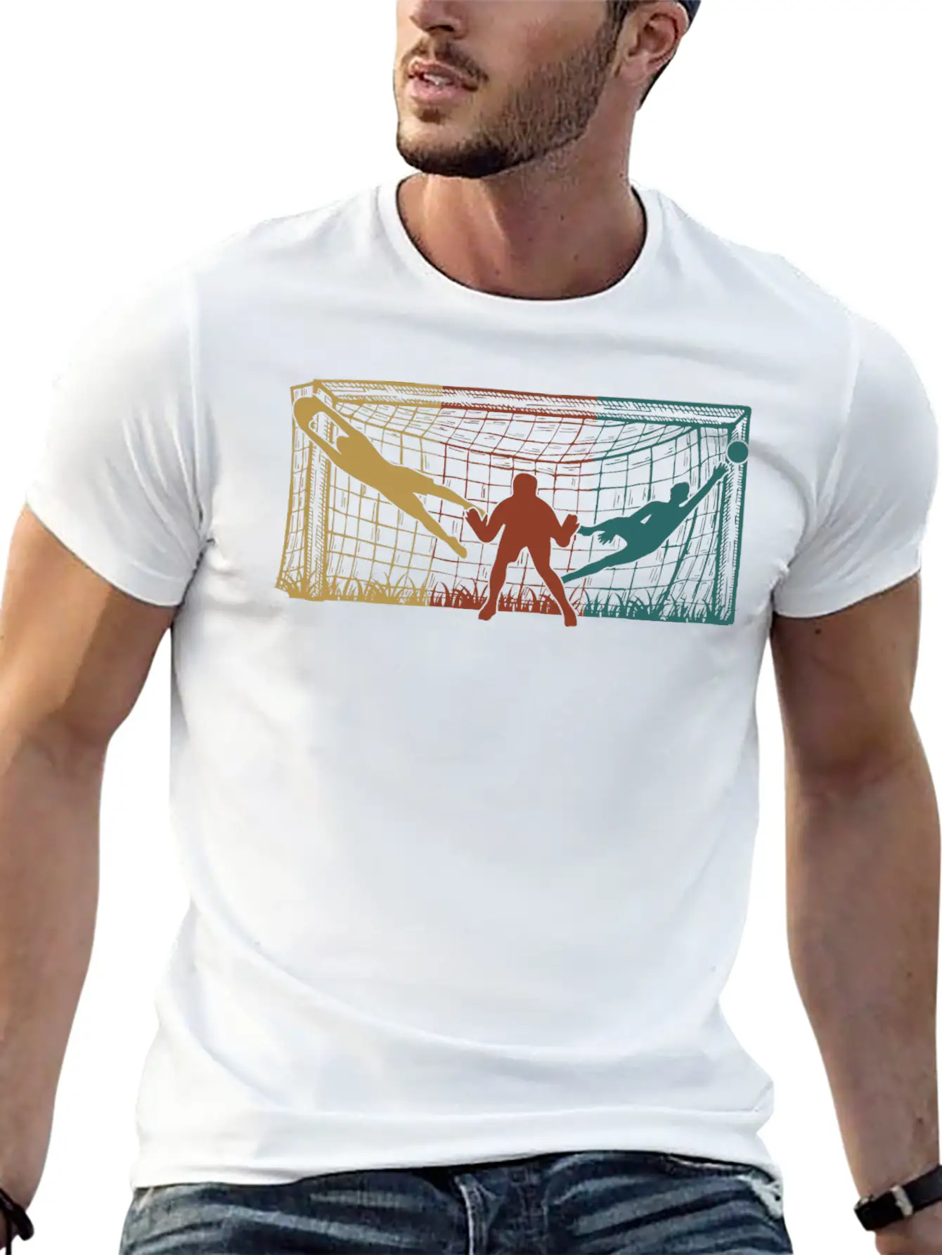 Soccer Goal Keeper Men Boys Soccer Unisex Short Sleeve Soft Cotton T-Shirt – Casual Everyday Wear