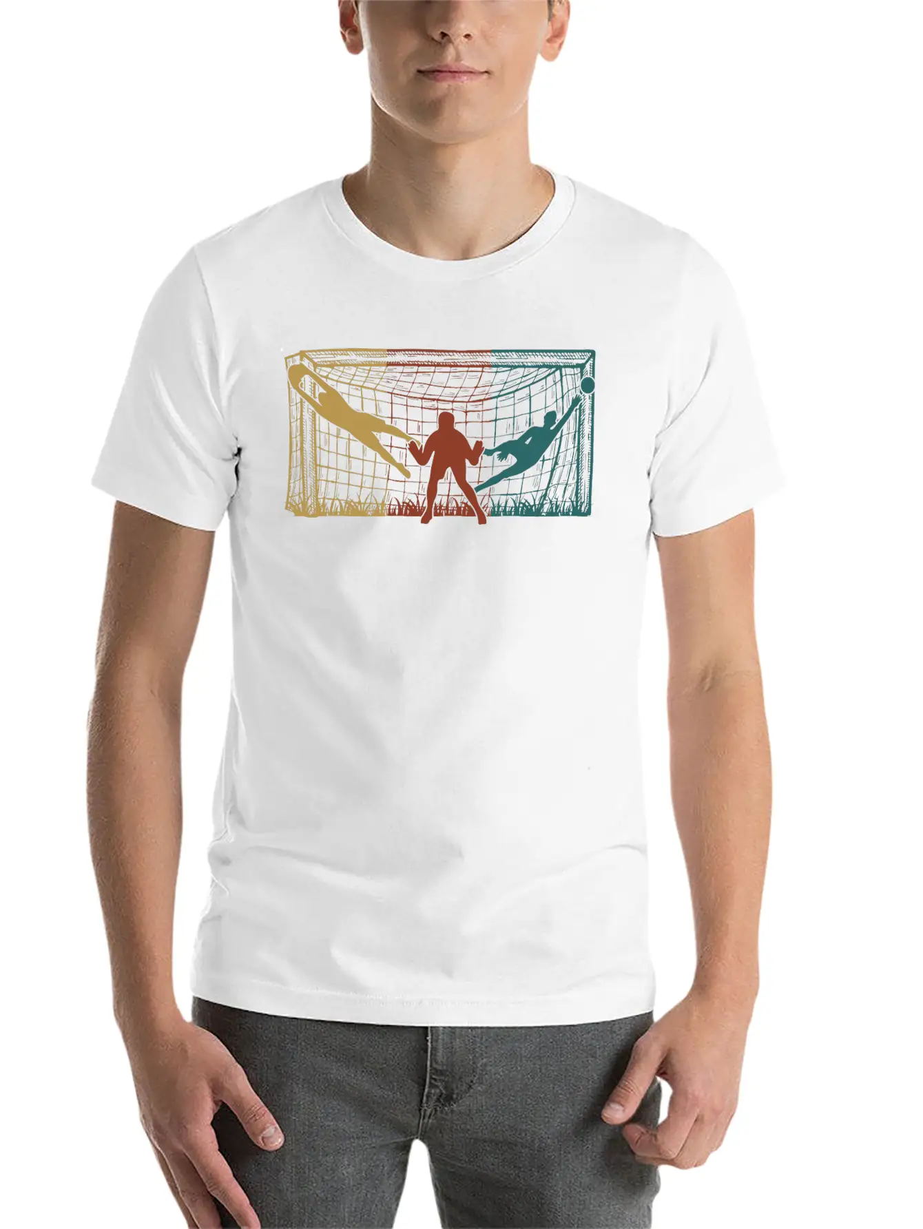 Soccer Goal Keeper Men Boys Soccer Unisex Short Sleeve Soft Cotton T-Shirt – Casual Everyday Wear