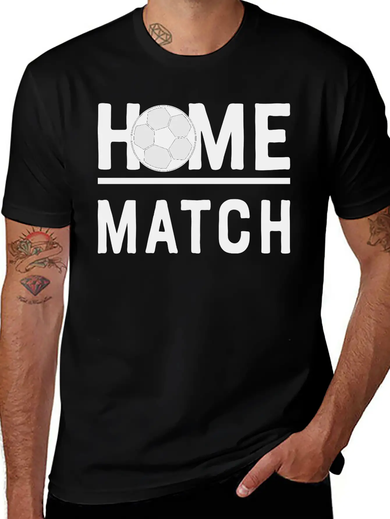 Soccer Match Home Game Play Ball 2c Unisex Short Sleeve Soft Cotton T-Shirt – Casual Everyday Wear