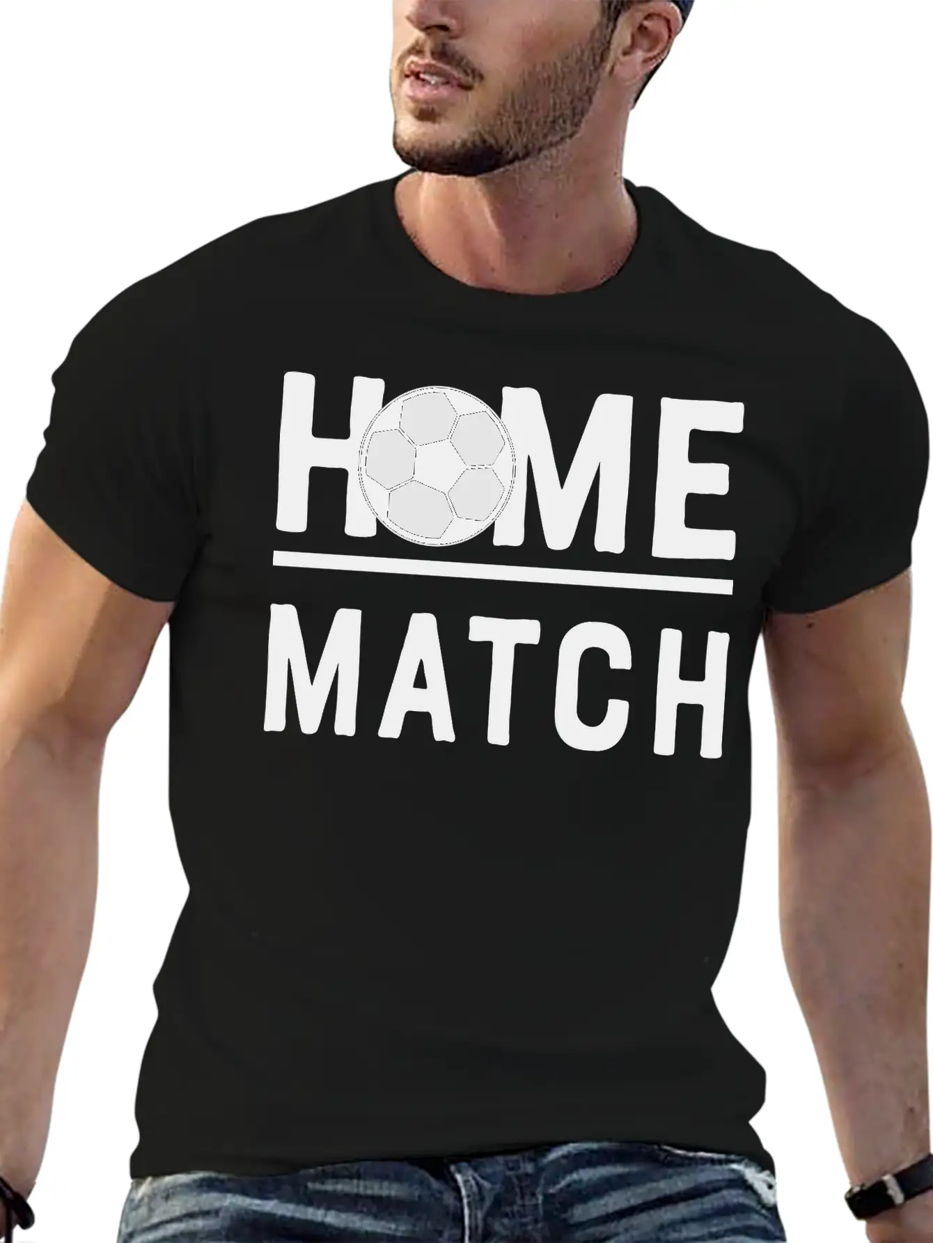 Soccer Match Home Game Play Ball 2c Unisex Short Sleeve Soft Cotton T-Shirt – Casual Everyday Wear